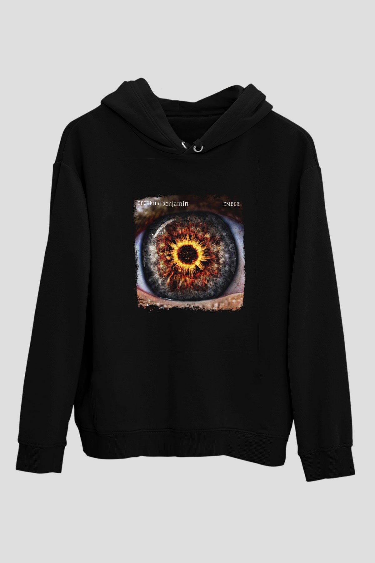 Breaking Benjamin Baskılı Unisex Siyah Hoodie