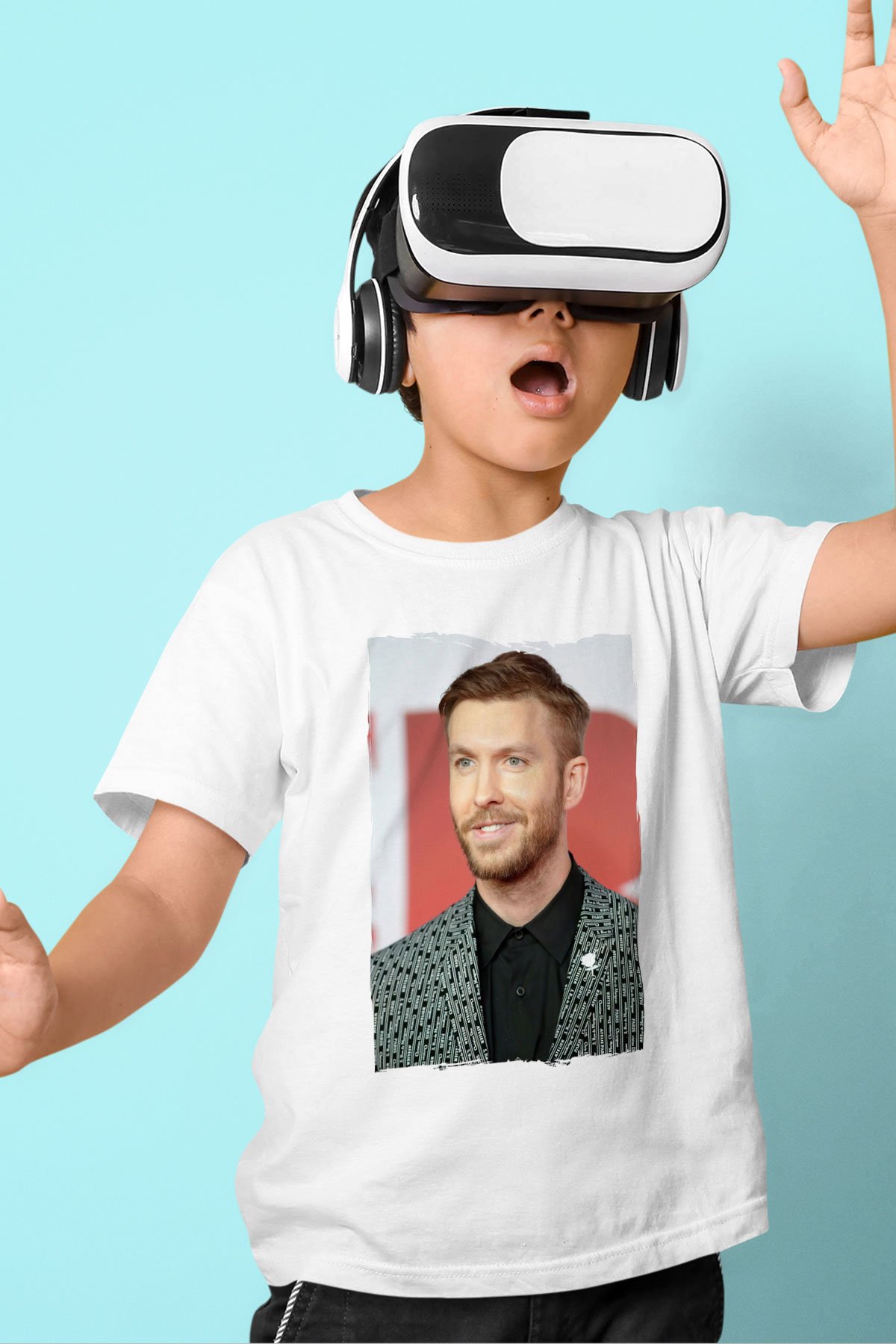 Calvin Harris Beyaz Unisex Çocuk Tişört