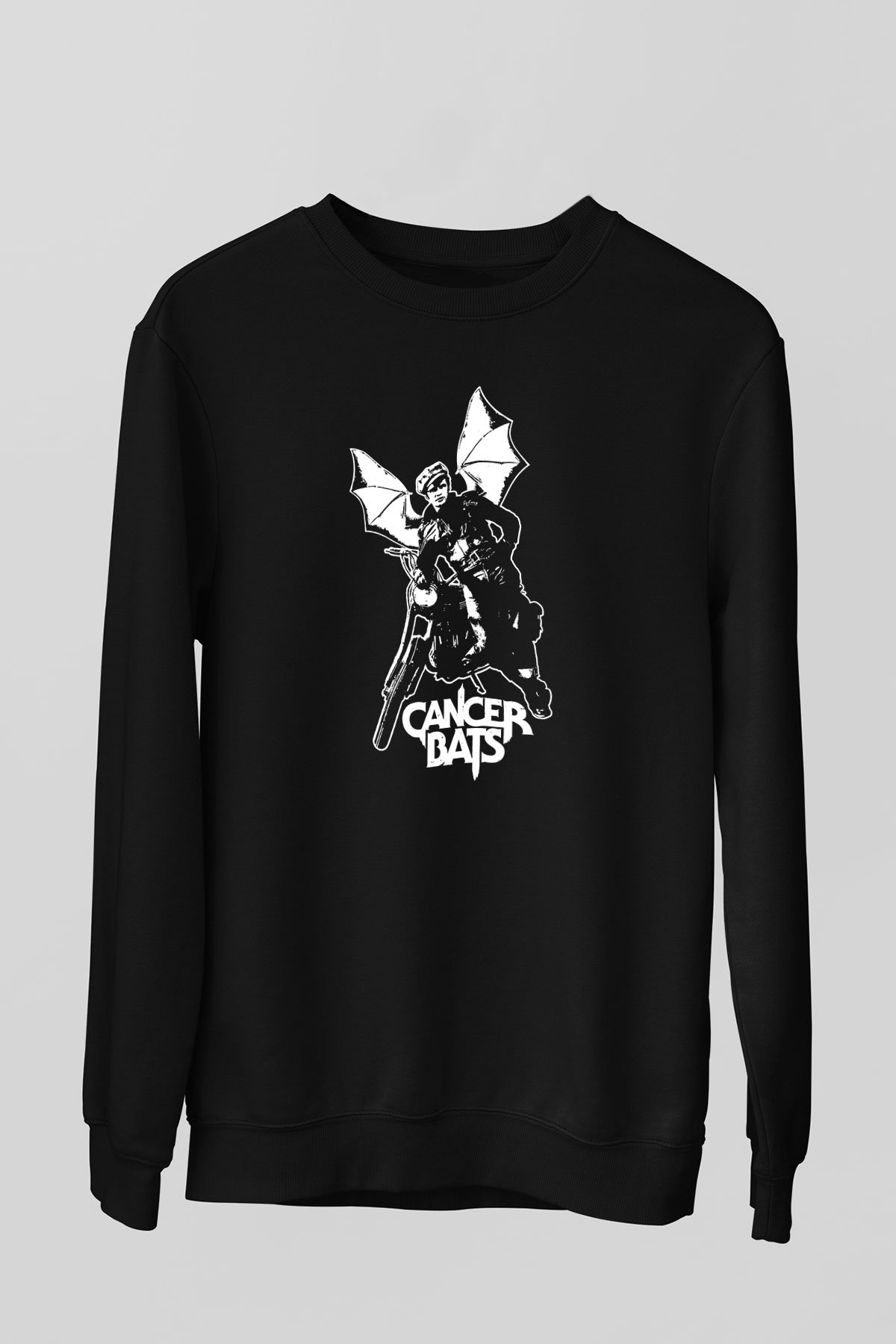 Cancer Bats Baskılı Unisex Siyah Sweatshirt