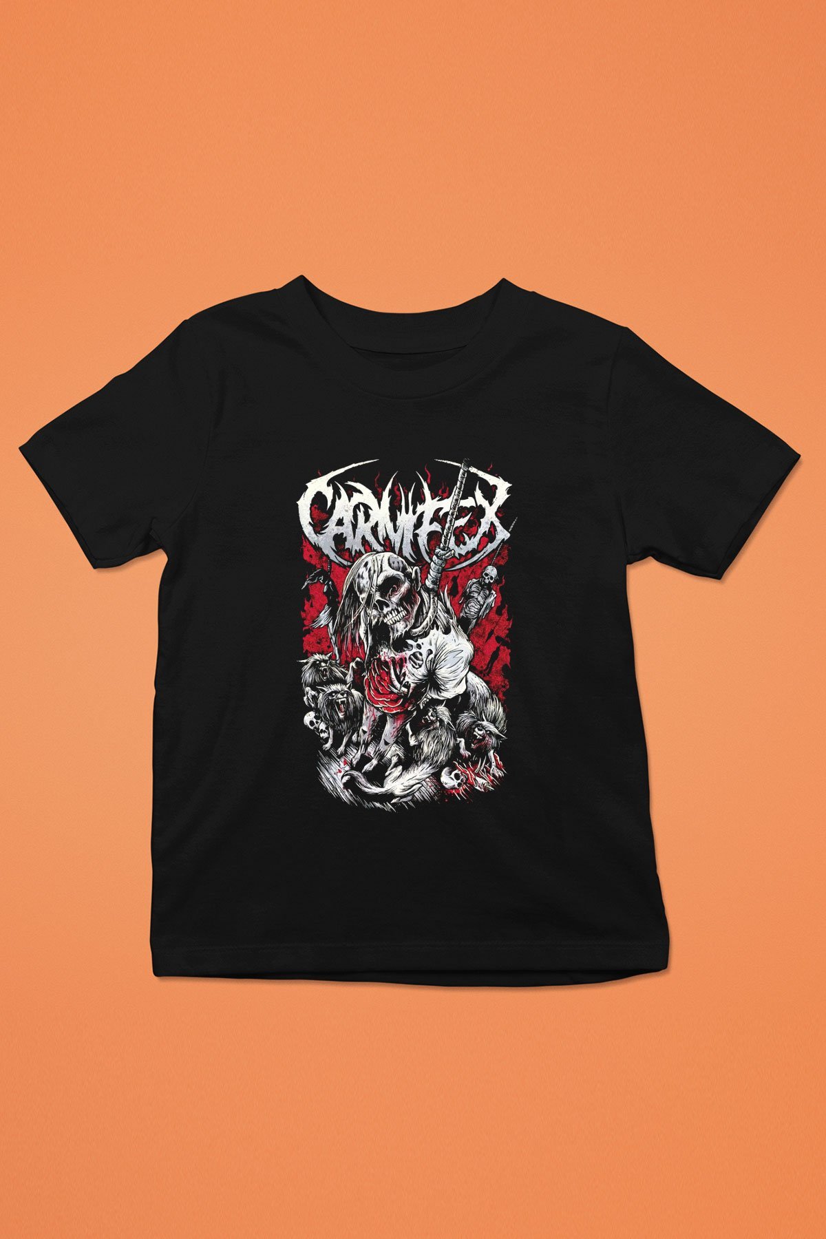 Carnifex Baskılı Siyah Unisex Çocuk Tişört