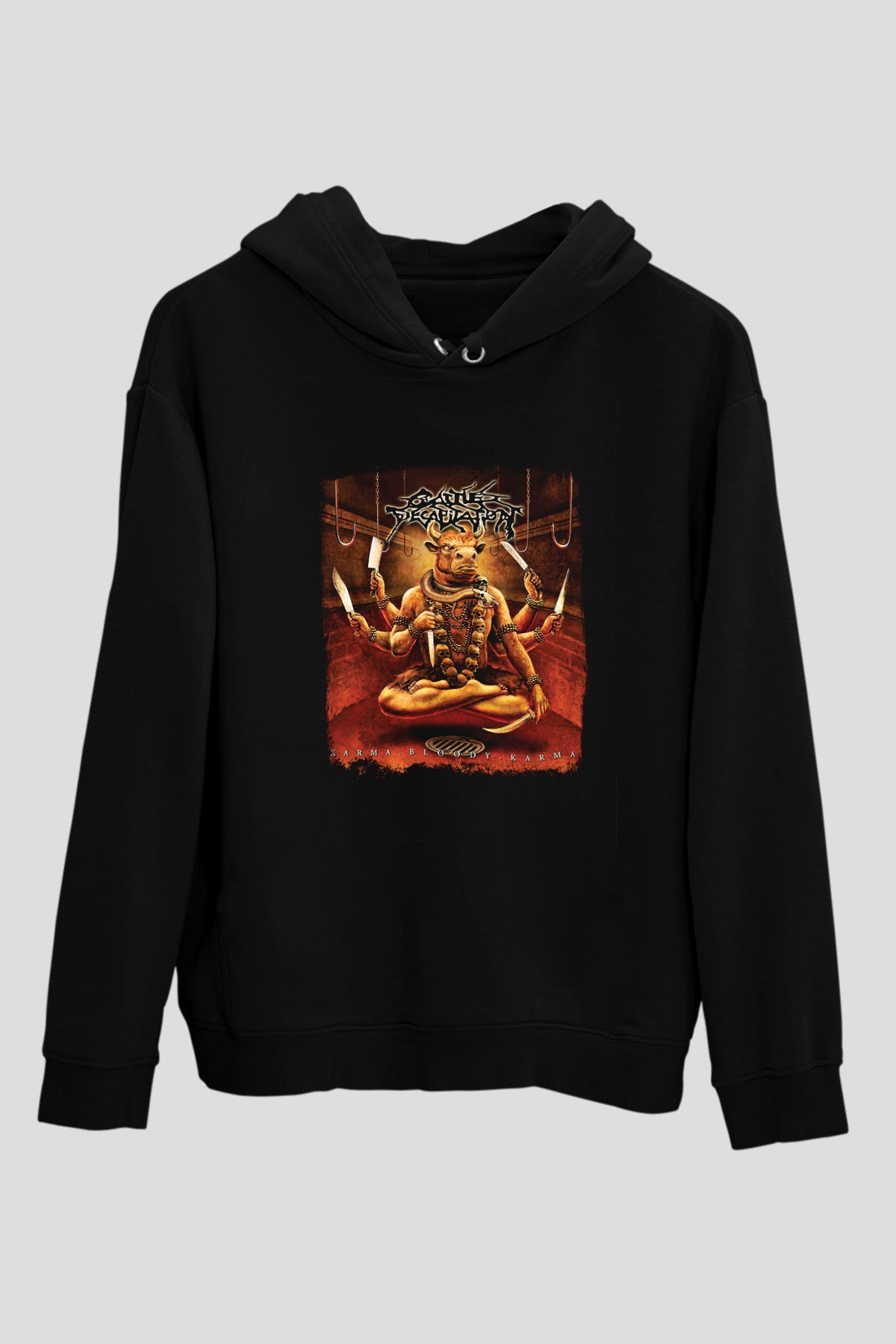 Cattle Decapitation Baskılı Unisex Siyah Hoodie