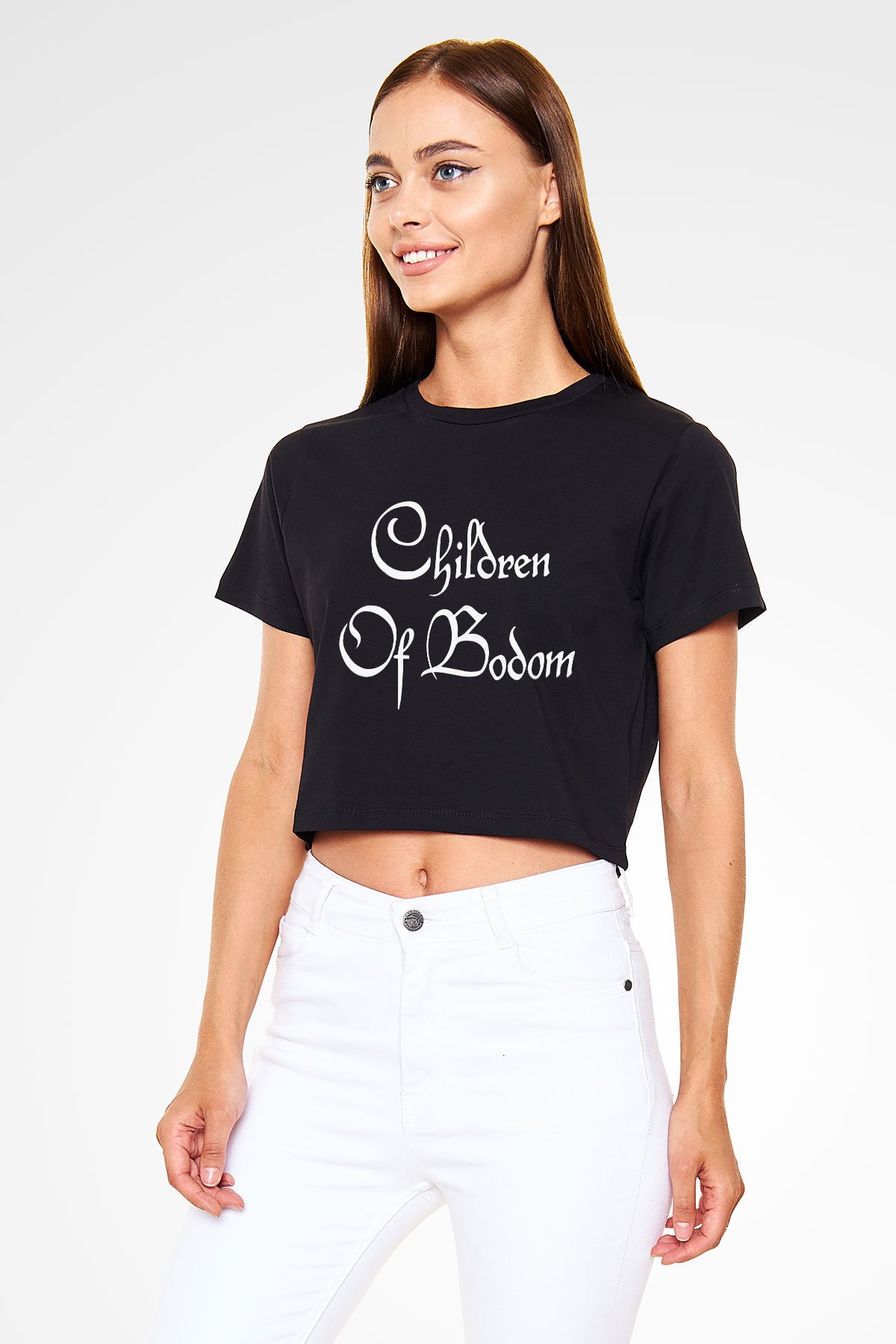 Children of Bodom Siyah Crop Top Tişört