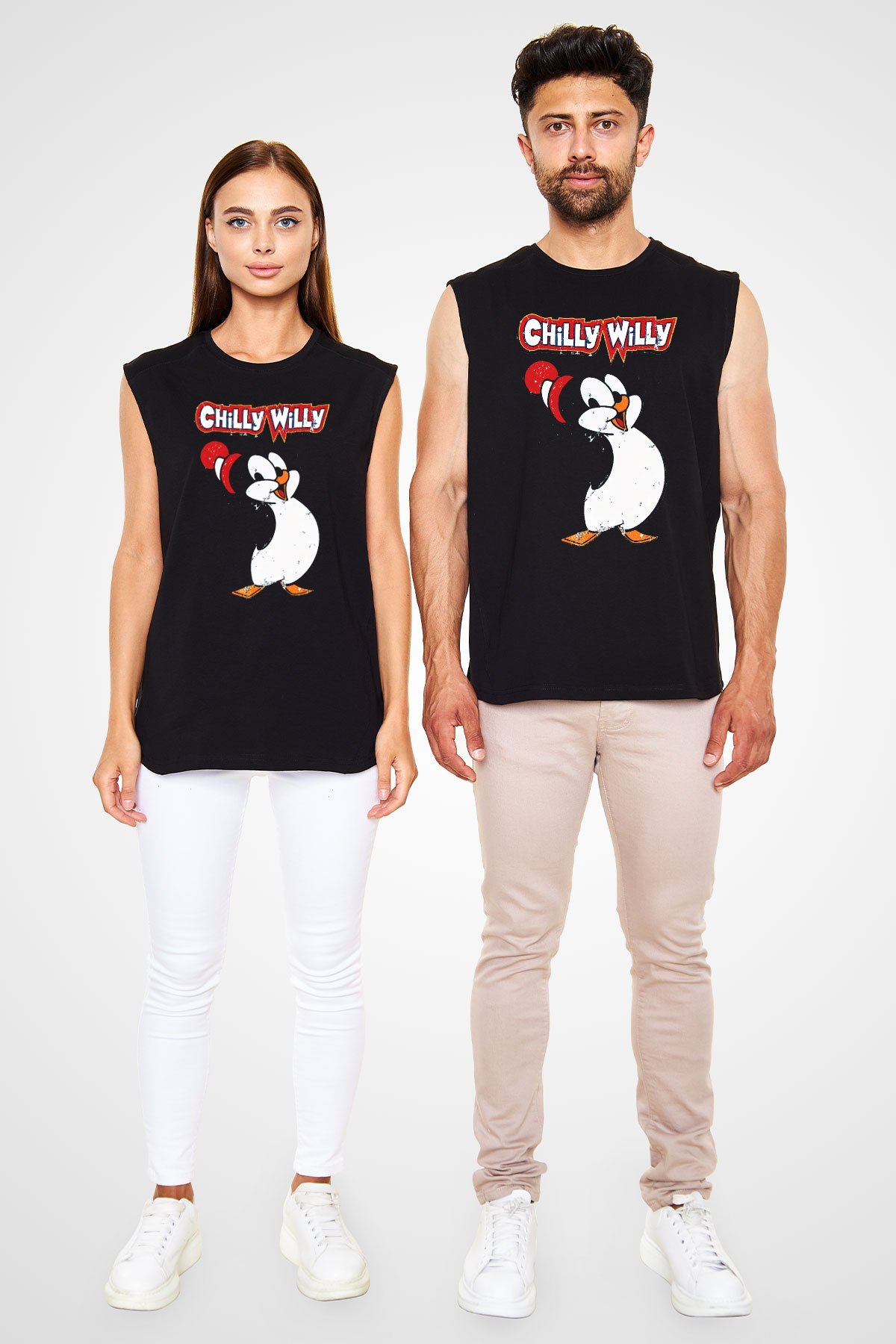 Chilly Willy Siyah Unisex  Kolsuz Tişört