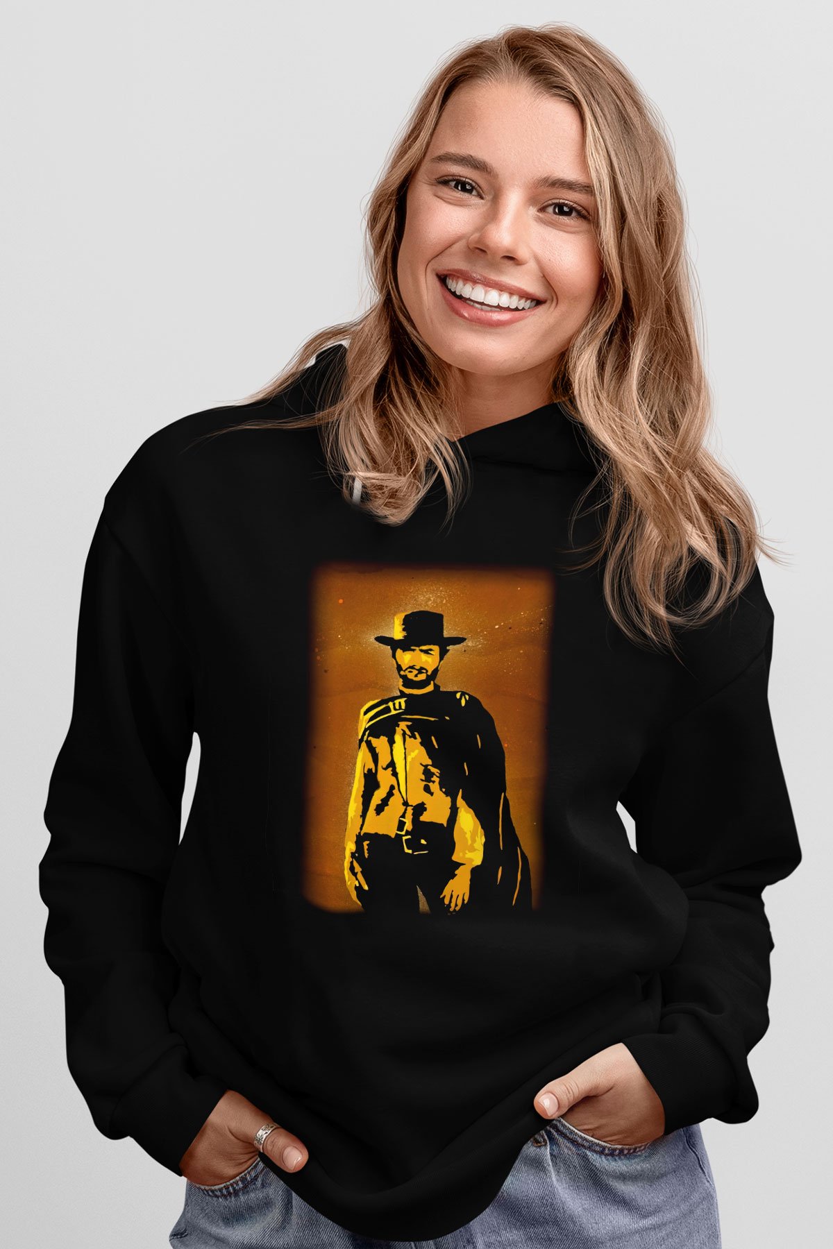 Clint Eastwood Siyah Unisex Hoodie