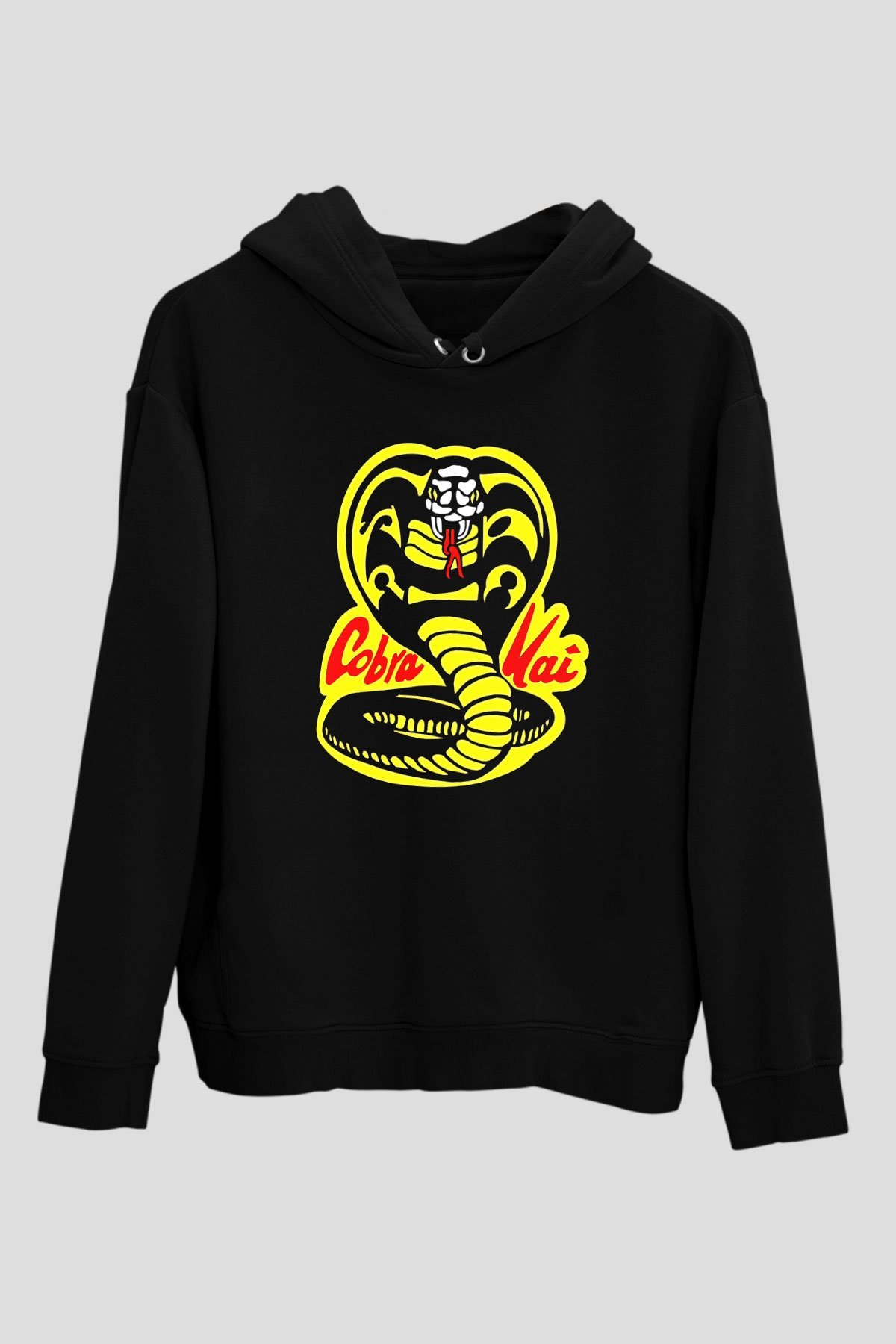 Cobra Kai Baskılı Unisex Siyah Hoodie