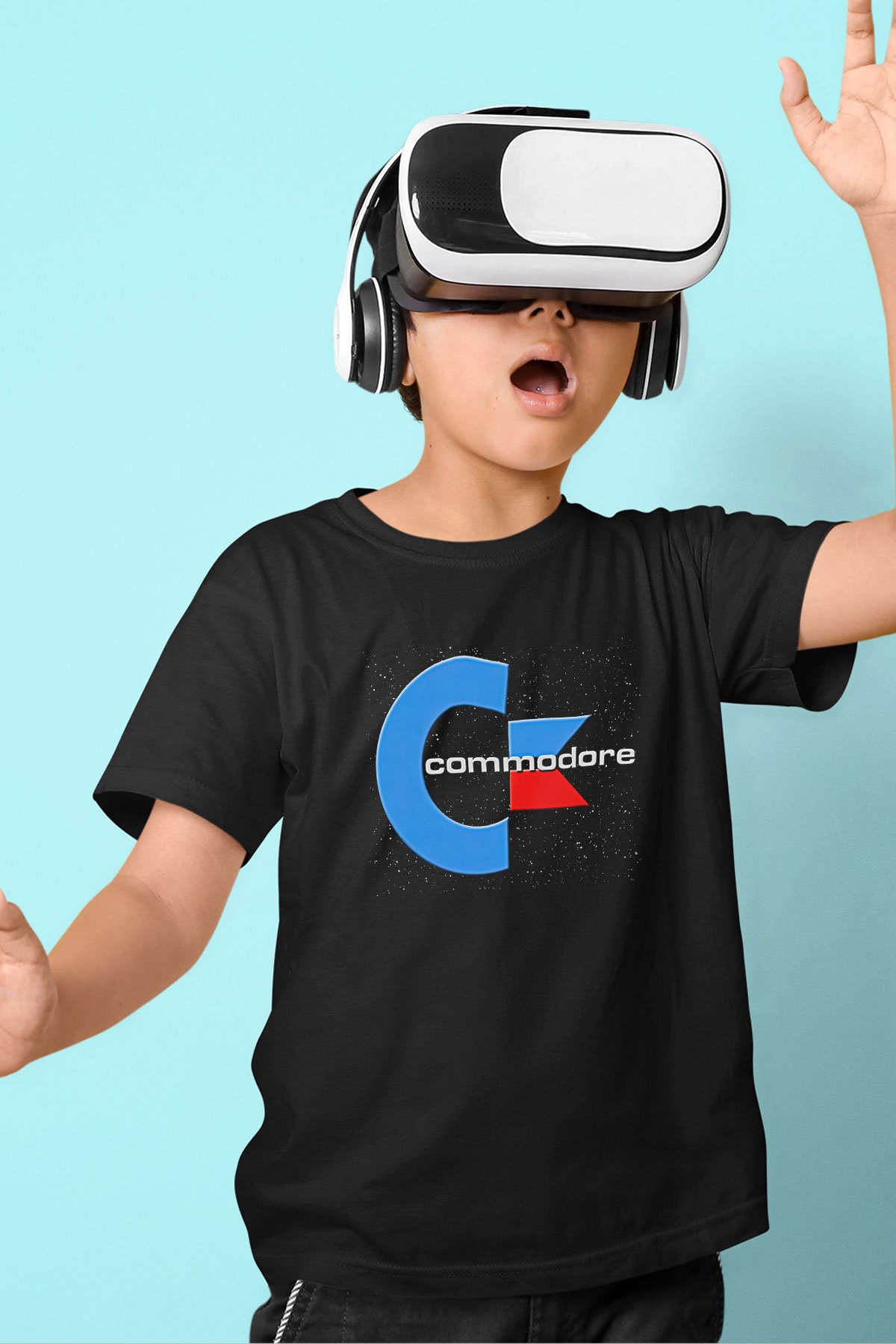 Commodore 64 Baskılı Unisex Siyah Çocuk Tişört - Tshirt