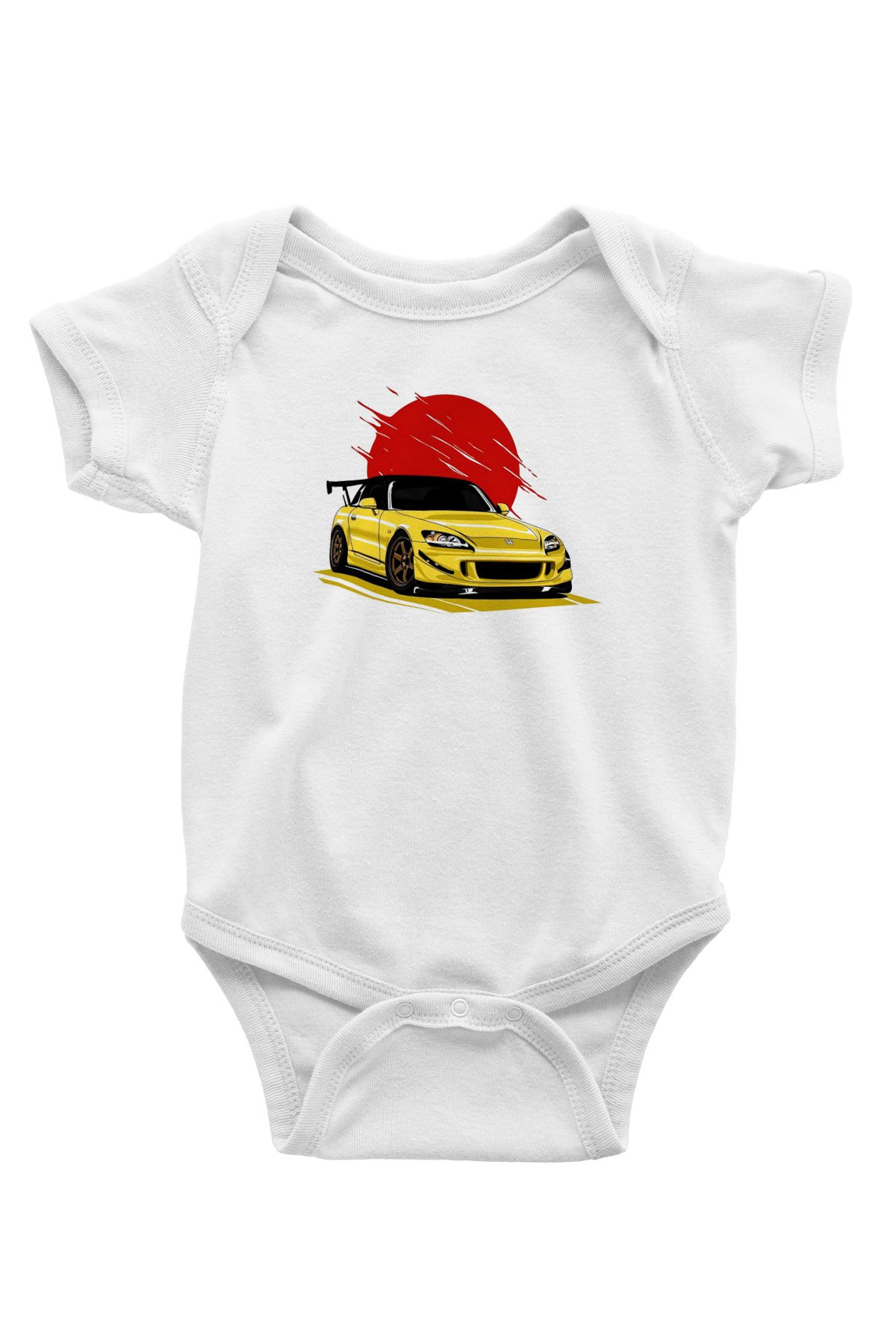 Corvette BaskılıBeyaz  Bebek Body - Zıbın