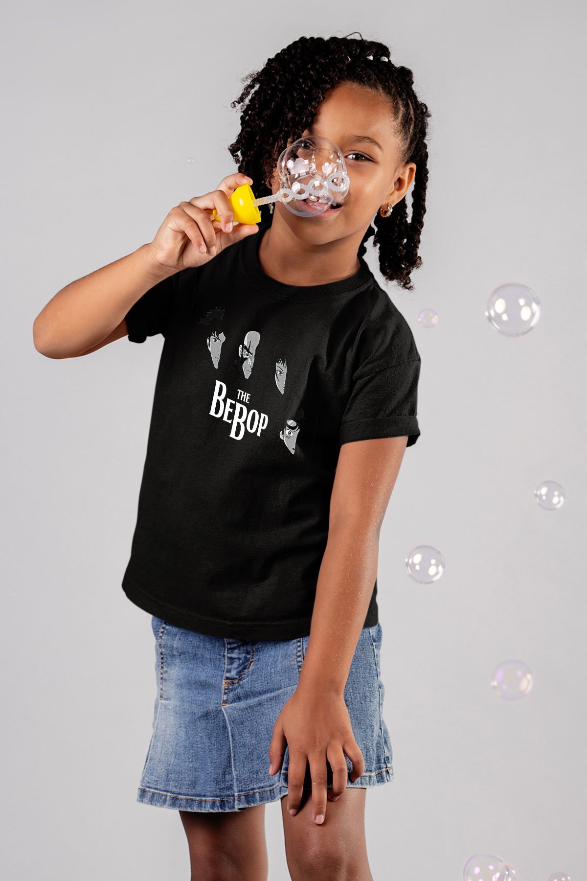 Cowboy Bebop Baskılı Unisex Siyah Çocuk Tişört - Tshirt