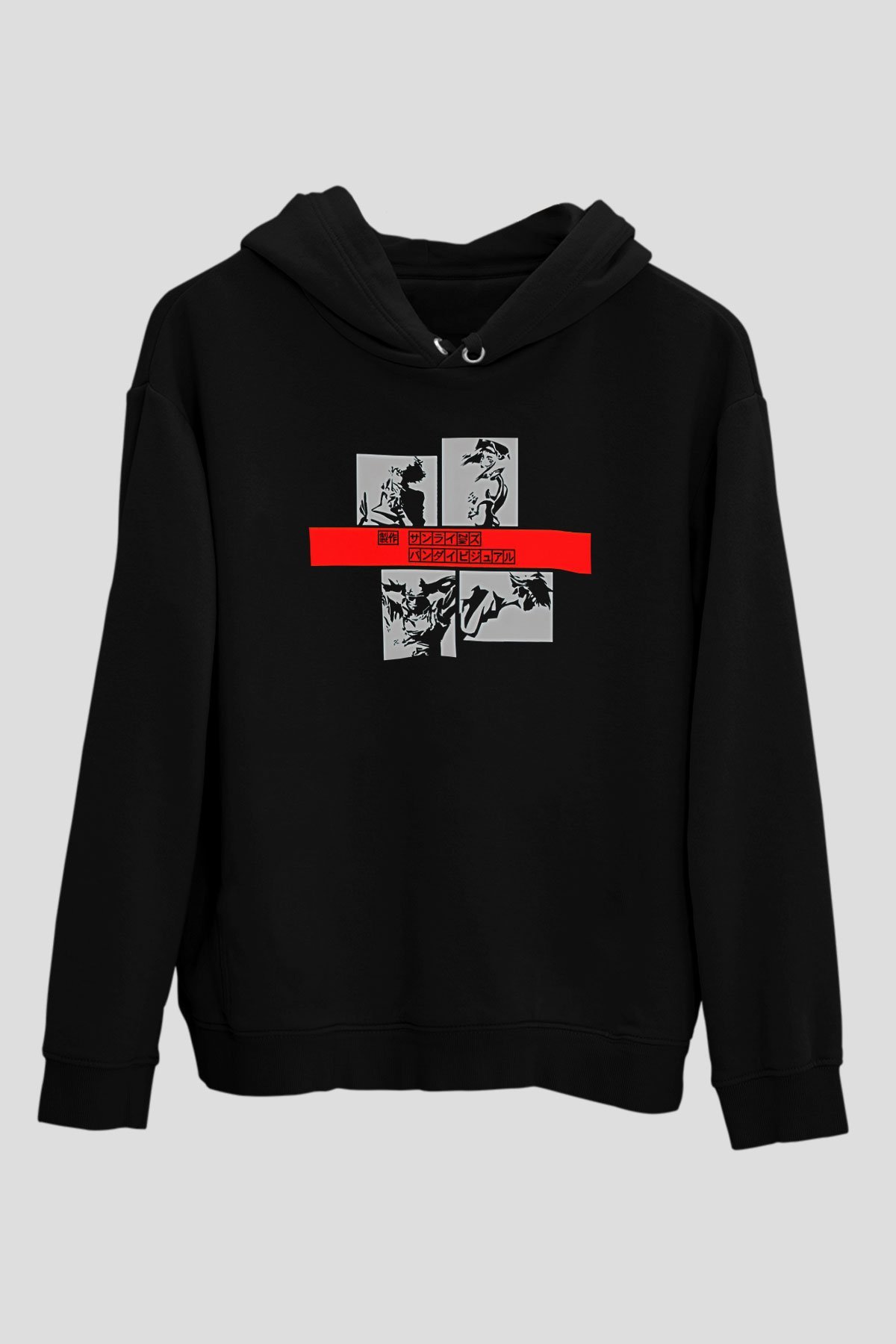 Cowboy Bebop Baskılı Unisex Siyah Hoodie