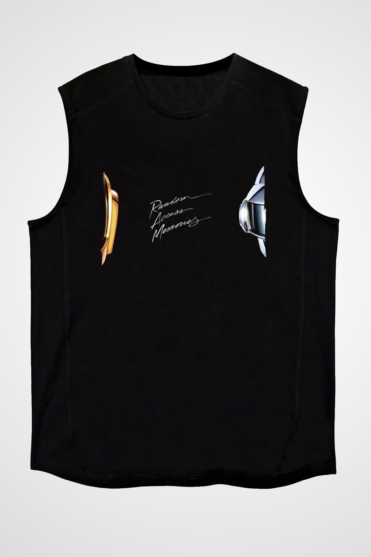 Daft Punk Siyah Unisex Kolsuz Tişört