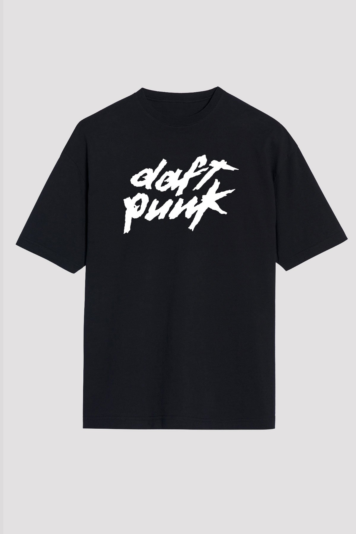 Daft Punk Siyah Unisex Oversize Tişört T-Shirt