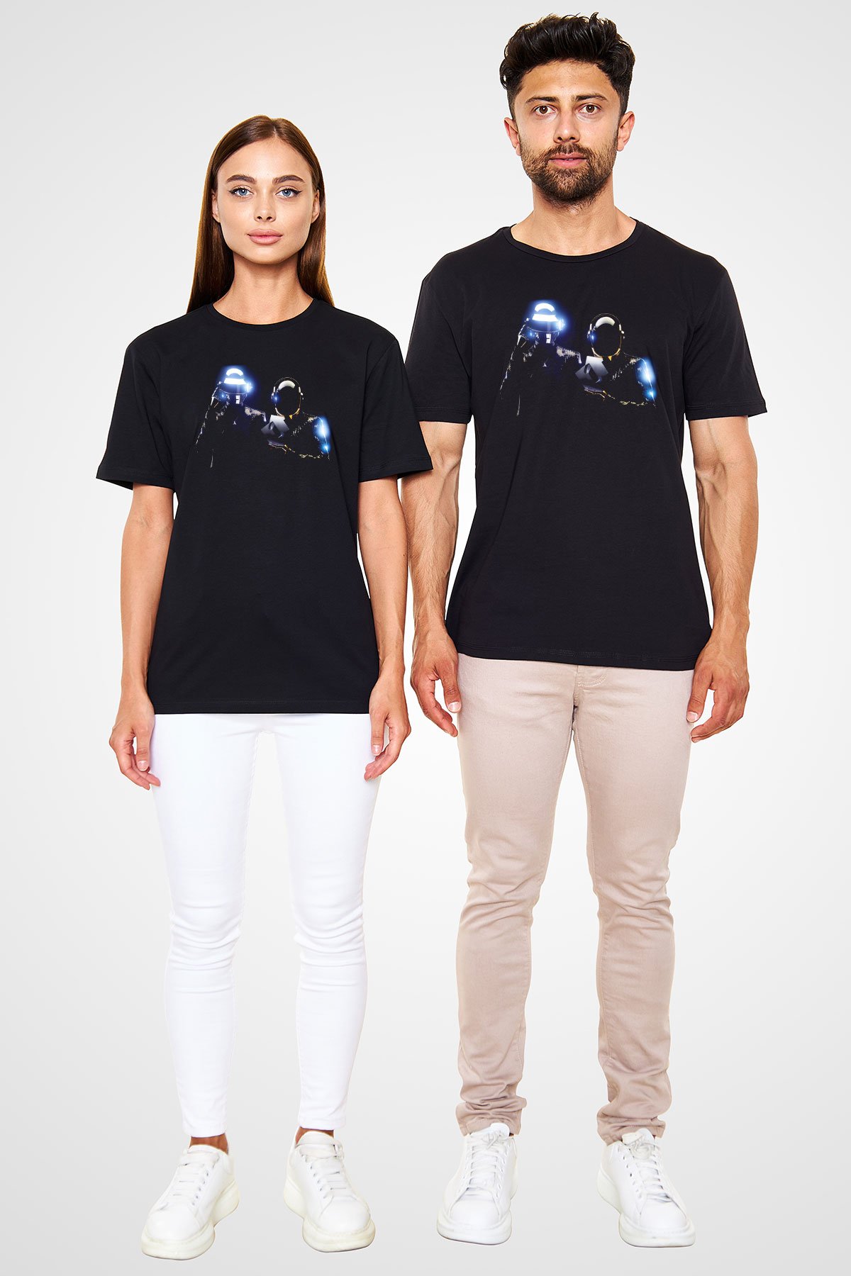 Daft Punk Siyah Unisex Tişört T-Shirt - TişörtFabrikası
