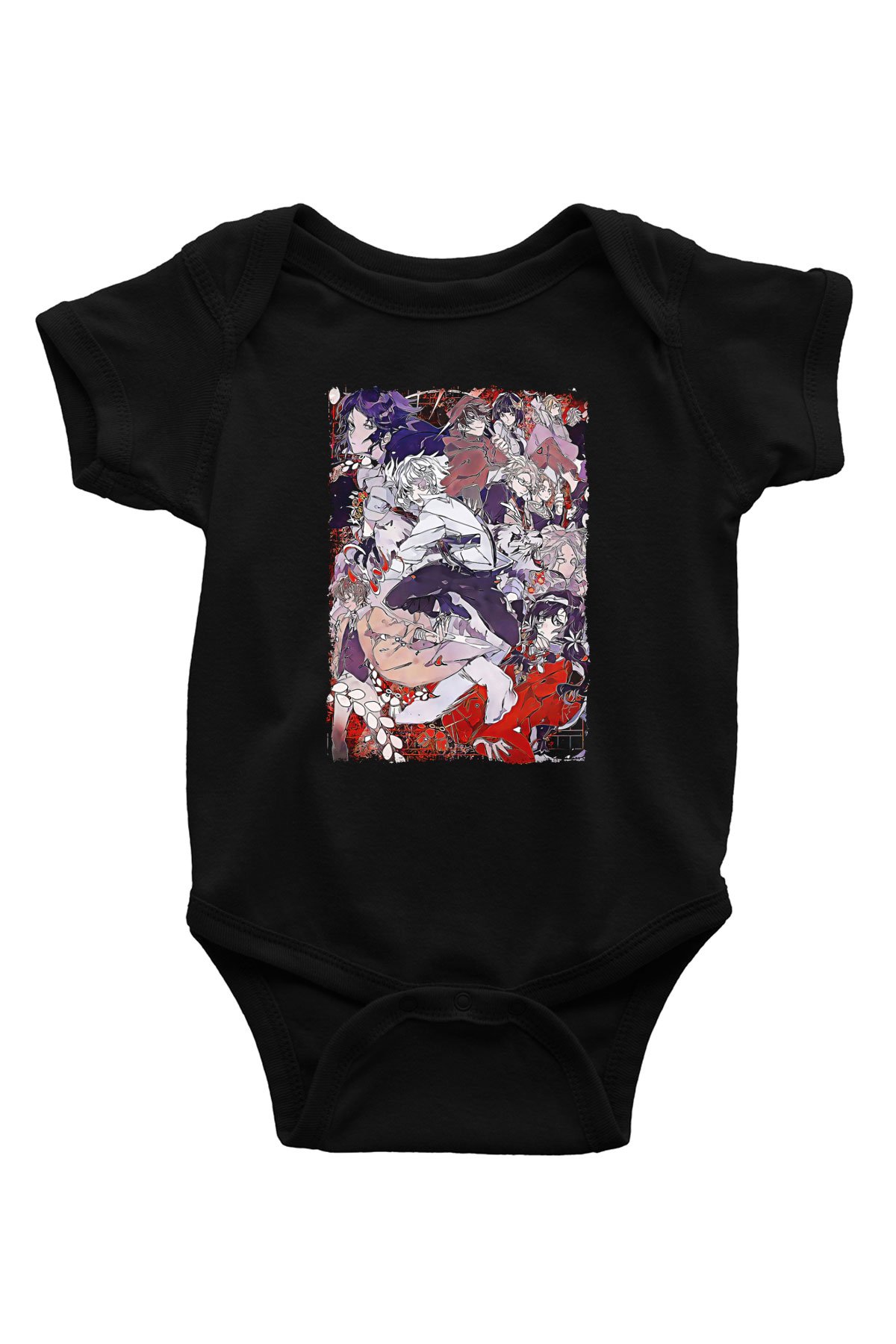 Dazai Baskılı Unisex Siyah Bebek Body - Zıbın