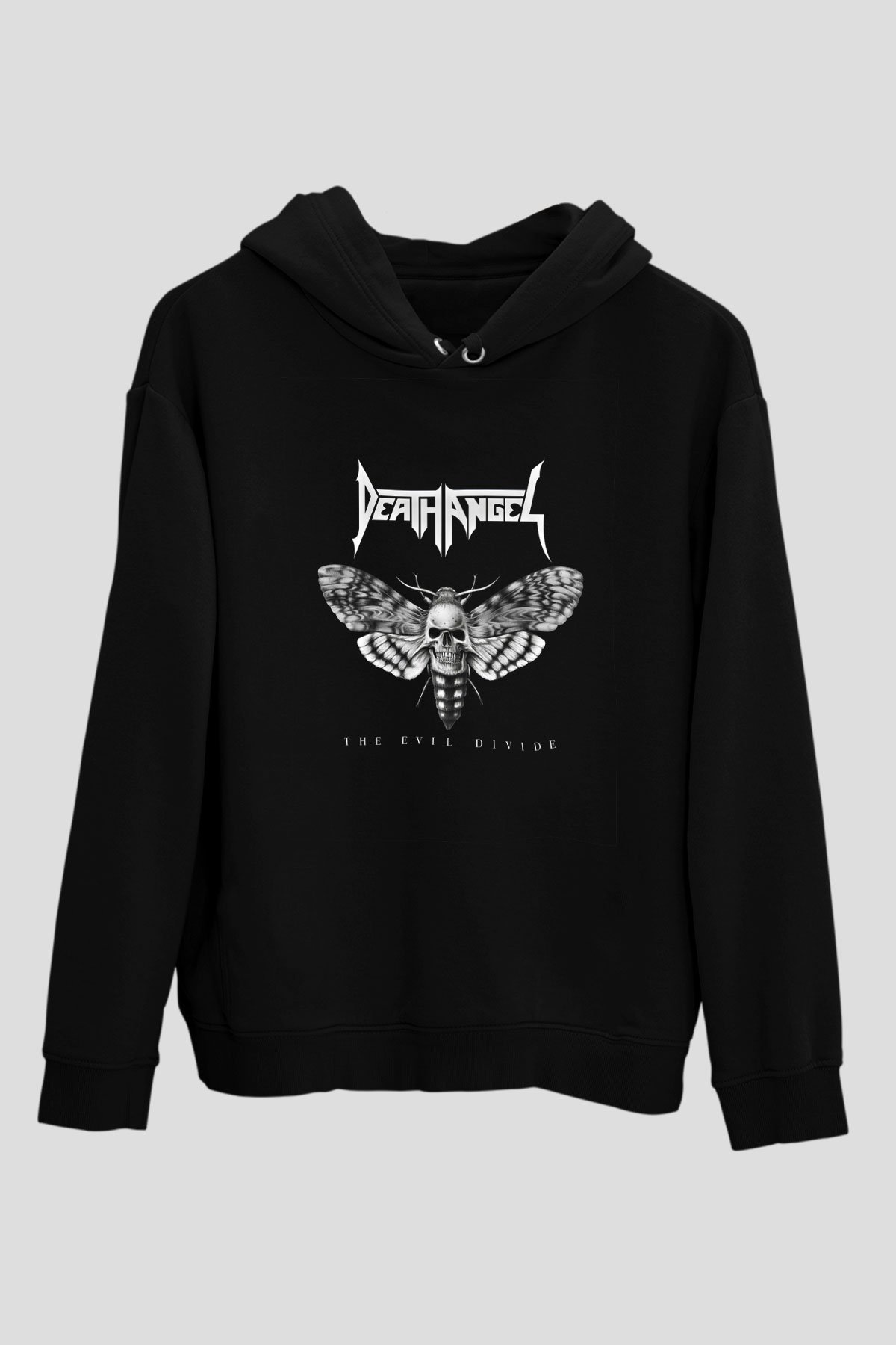 Death Angel Baskılı Unisex Siyah Hoodie