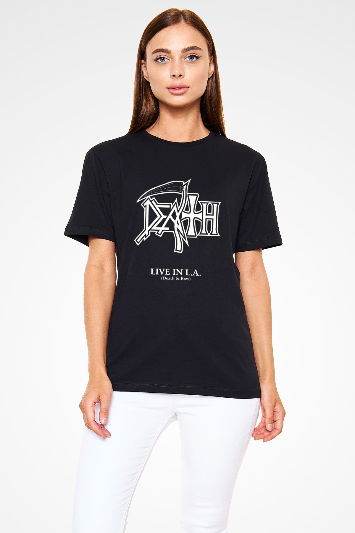 Death Baskılı Unisex Siyah Tişört