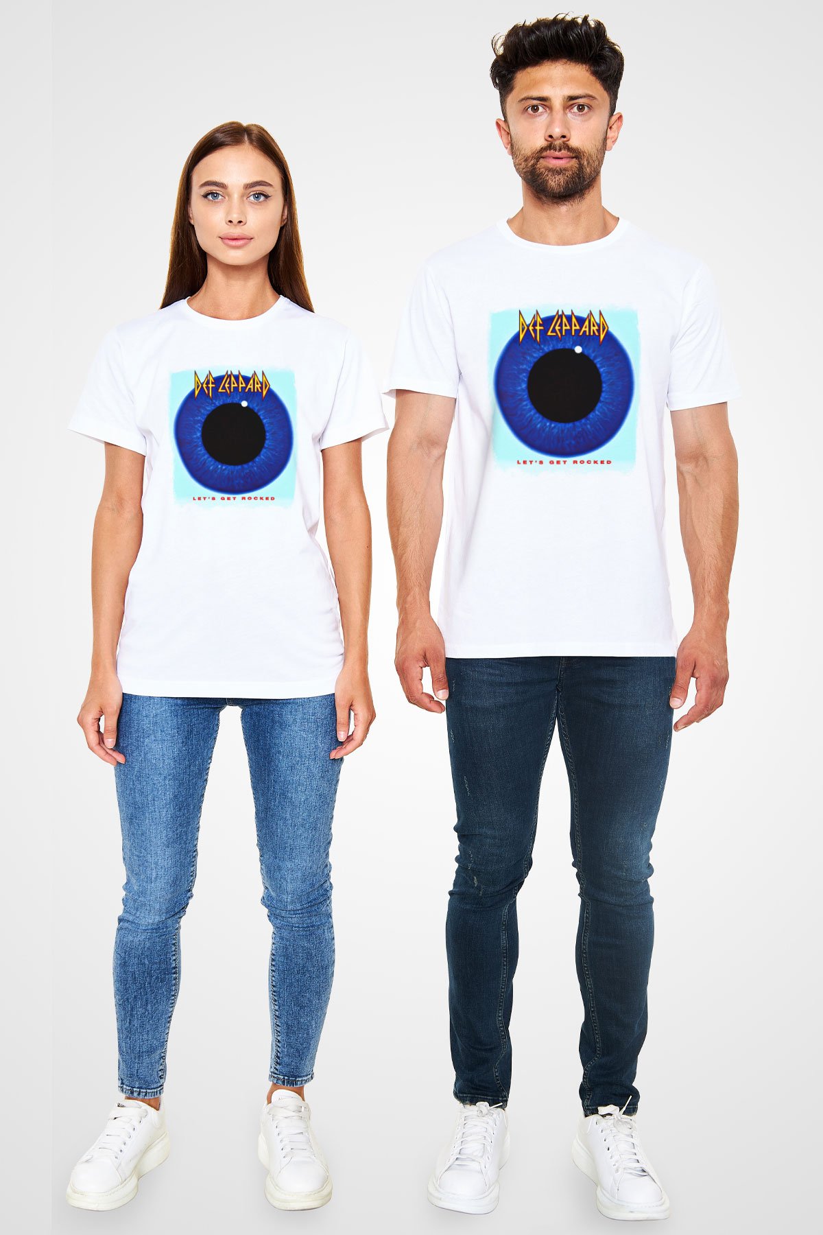 Def Leppard Baskılı Unisex Beyaz Tişört