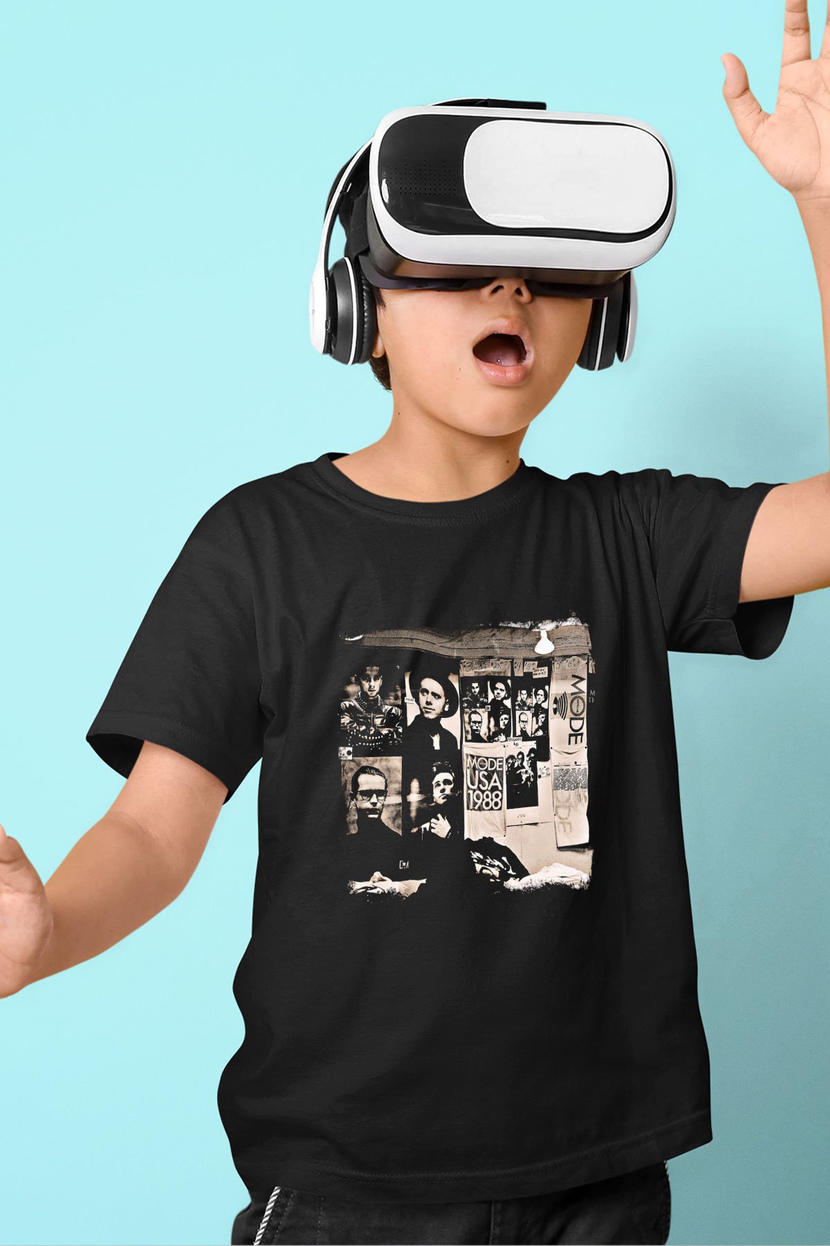 Depeche Mode Baskılı Unisex Siyah Çocuk Tişört