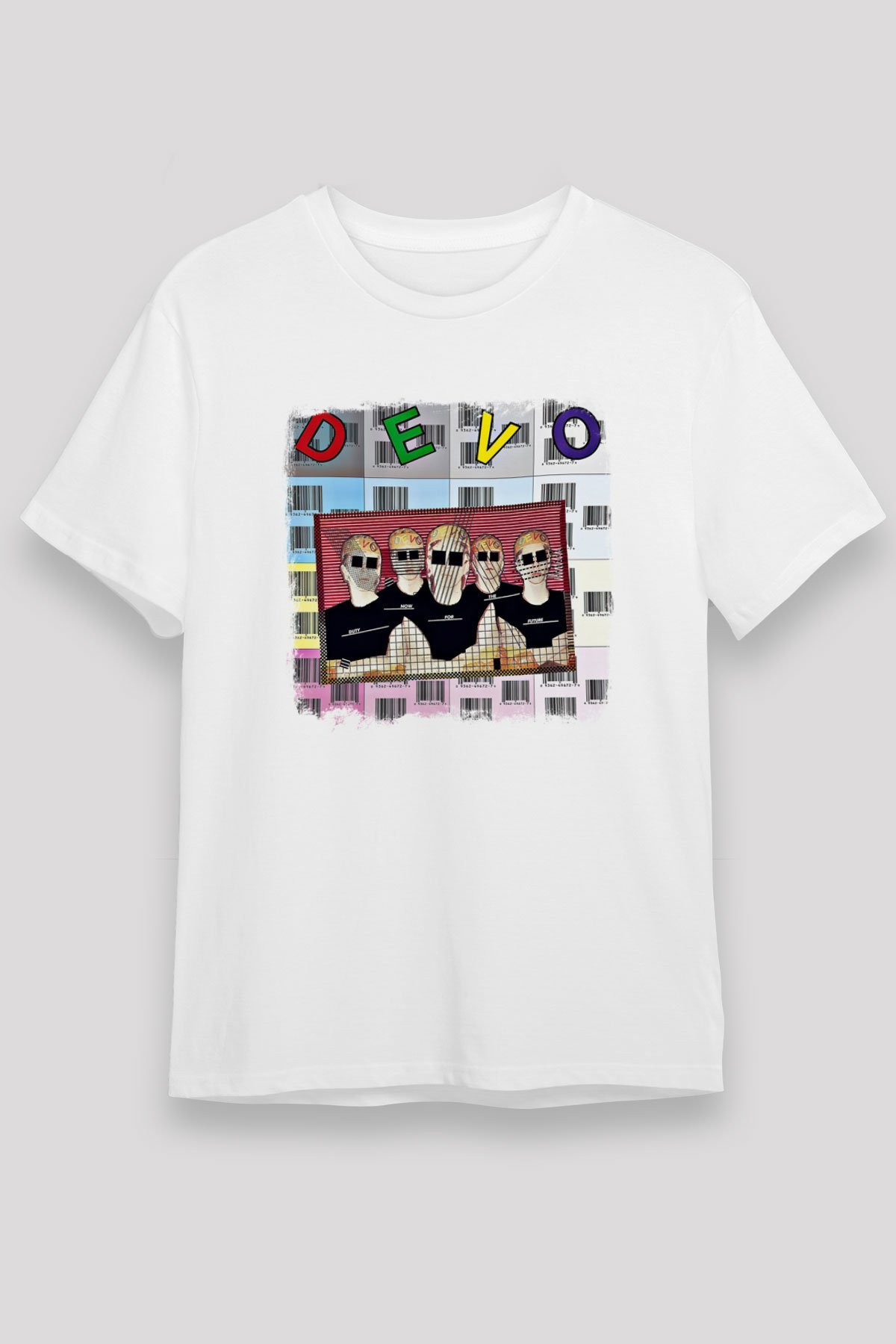 Devo Baskılı Unisex Beyaz Tişört