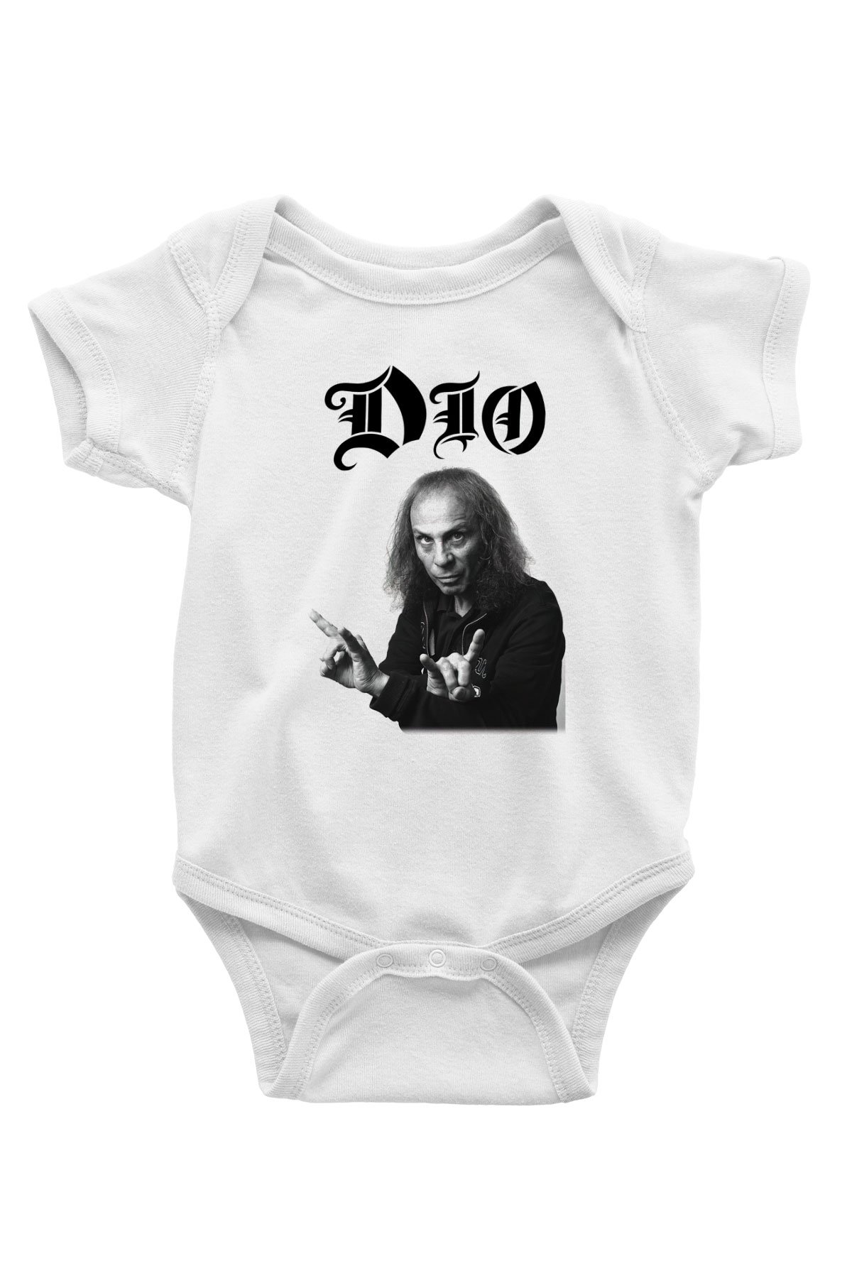 Dio Baskılı Beyaz Unisex Bebek Body - Zıbın