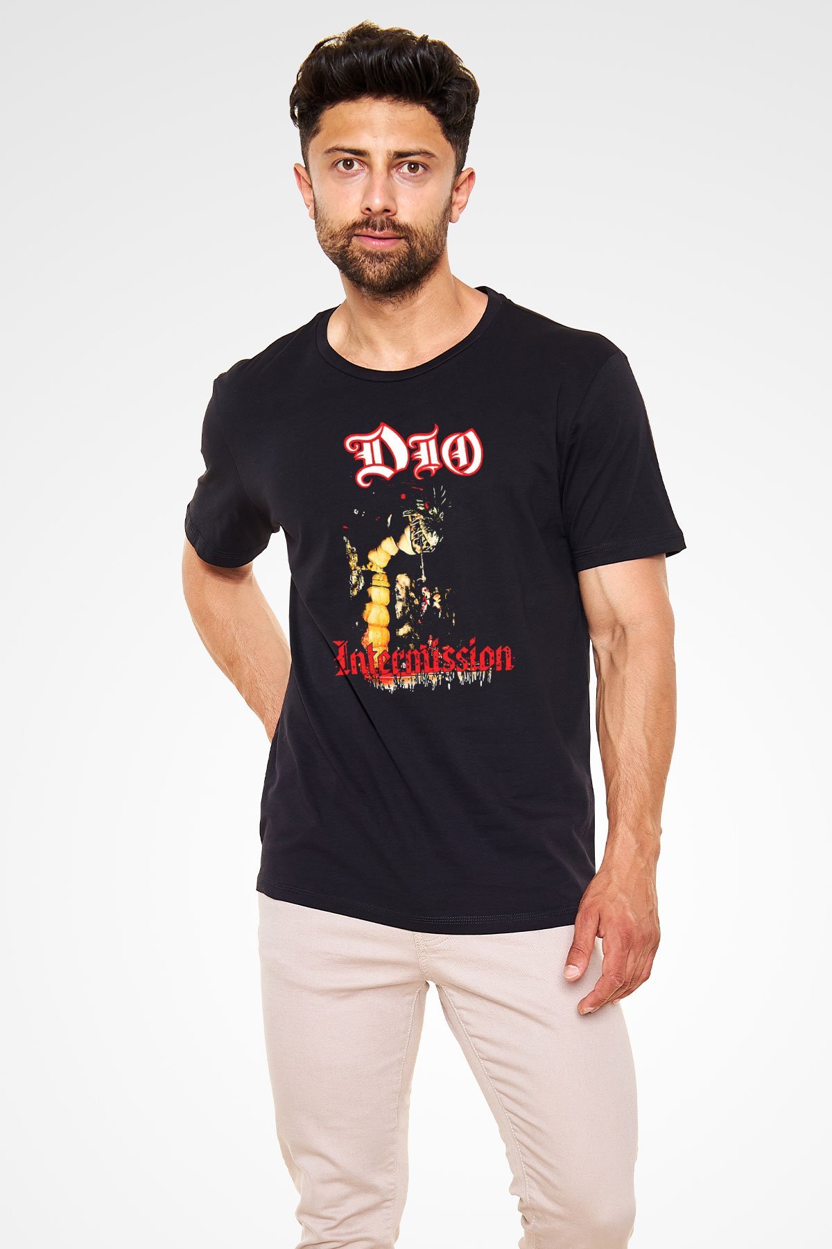 Dio Baskılı Unisex Siyah Tişört