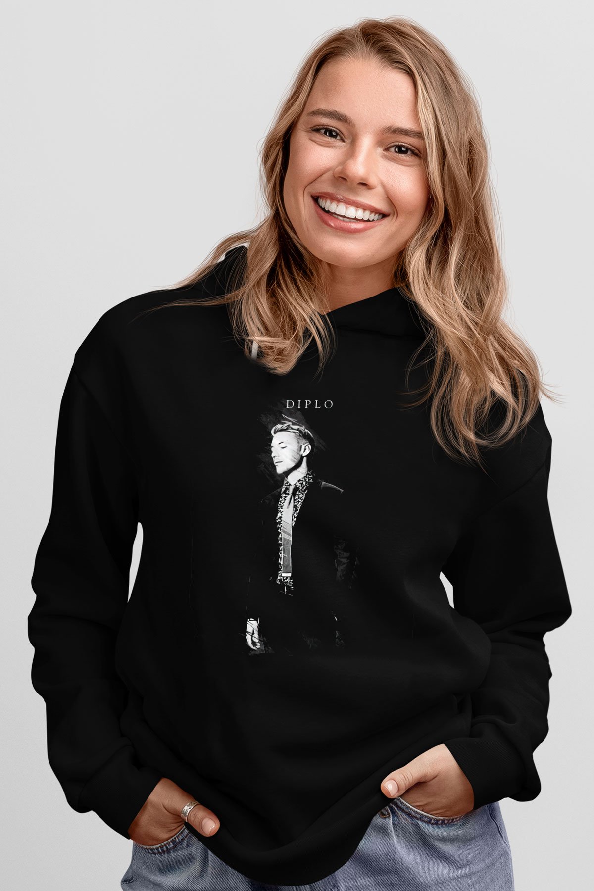 Diplo Siyah Unisex Kapüşonlu Sweatshirt