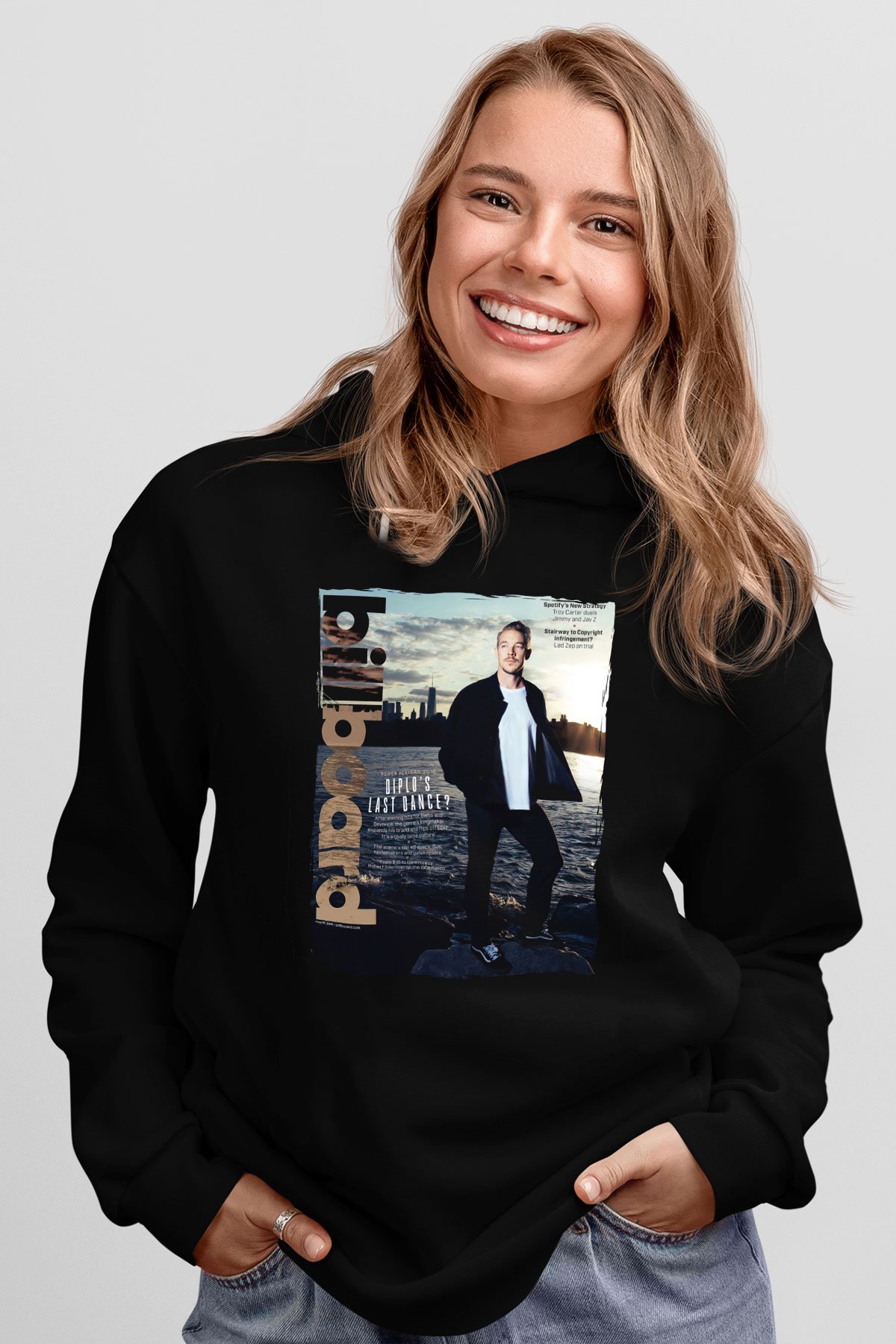 Diplo Siyah Unisex Kapüşonlu Sweatshirt