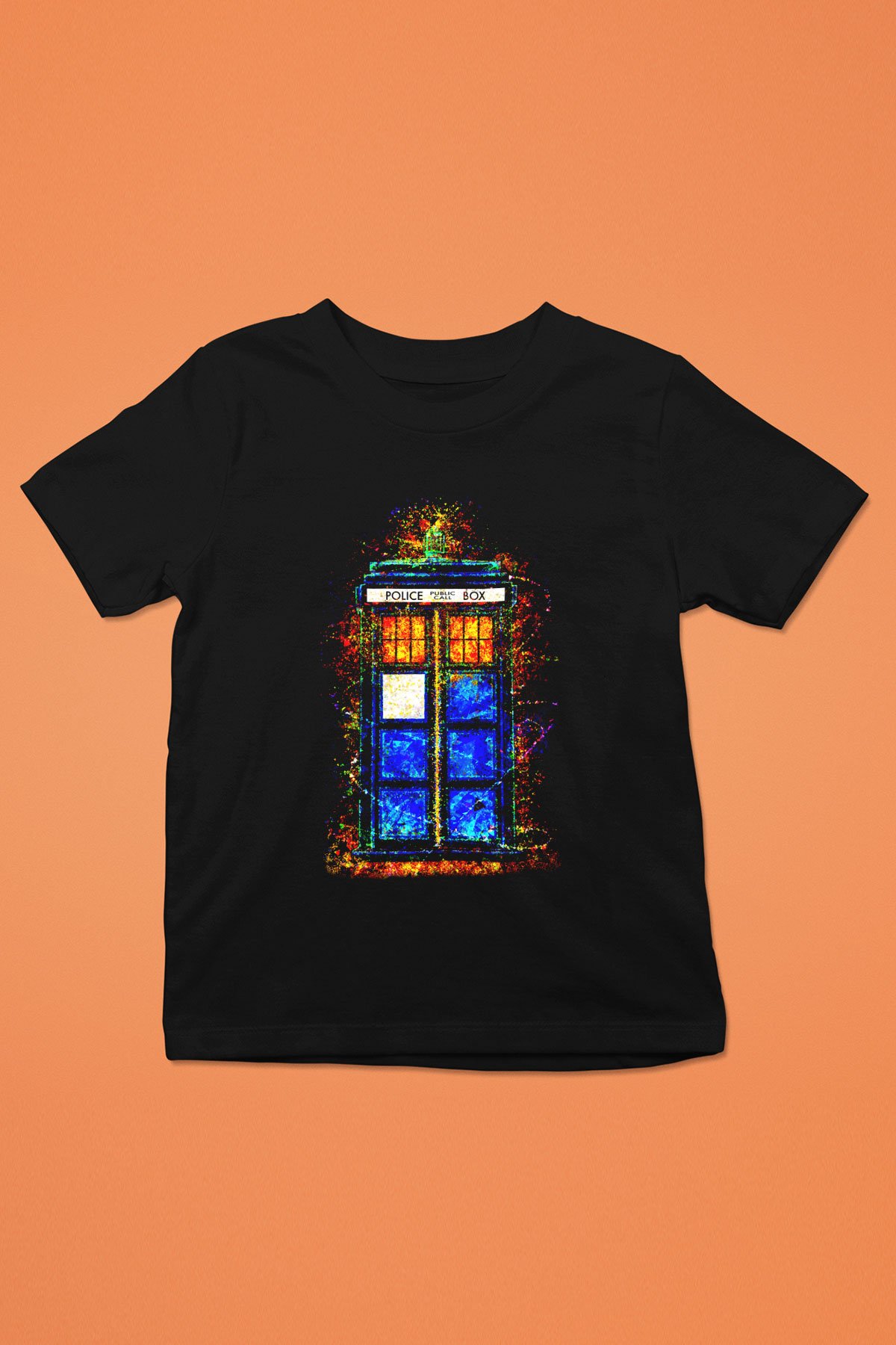 Doctor Who Baskılı Siyah Unisex Çocuk Tişört