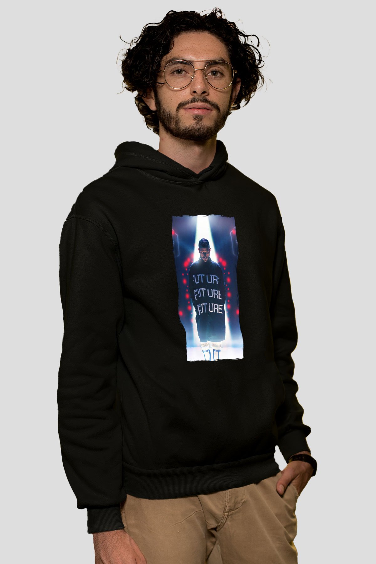 Don Diablo Siyah Unisex Kapüşonlu Sweatshirt