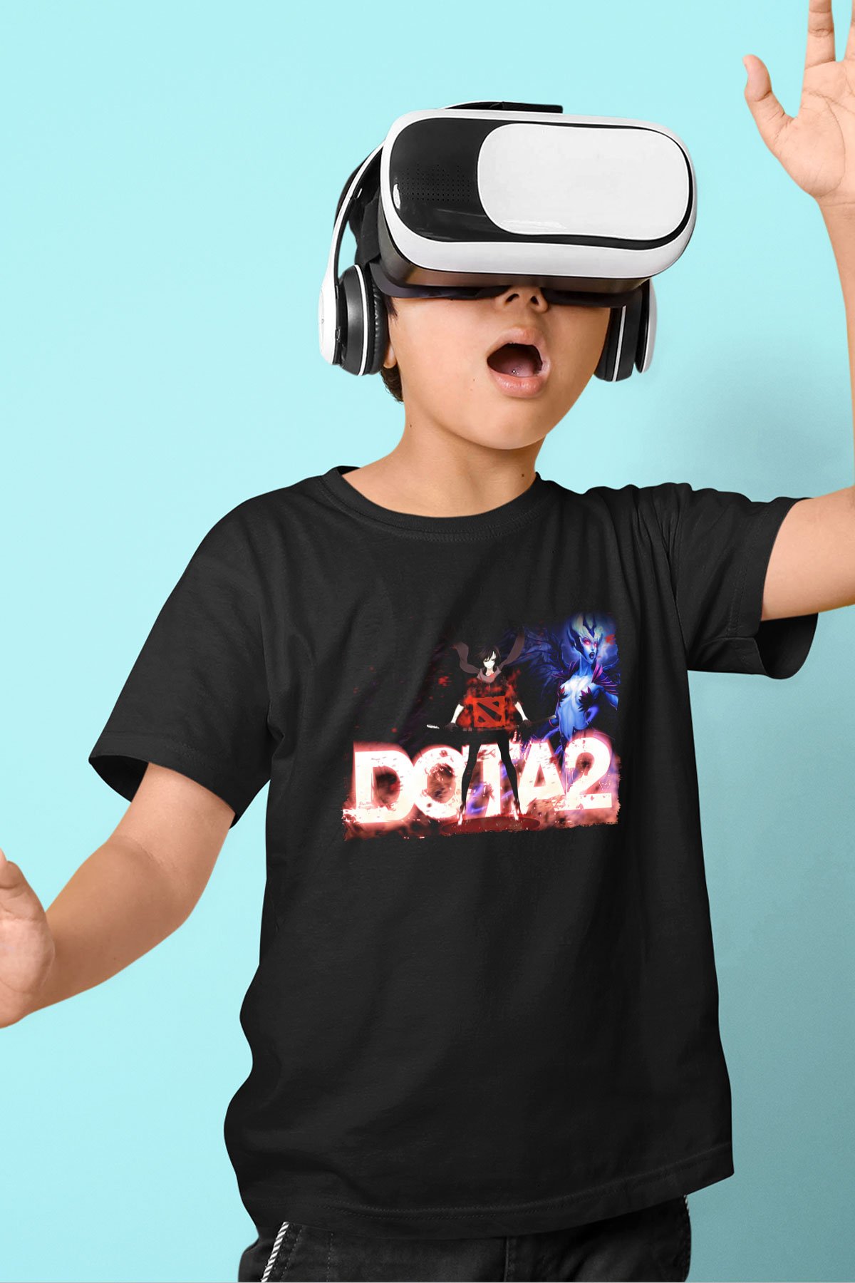 Dota 2 Siyah Unisex Çocuk Tişört