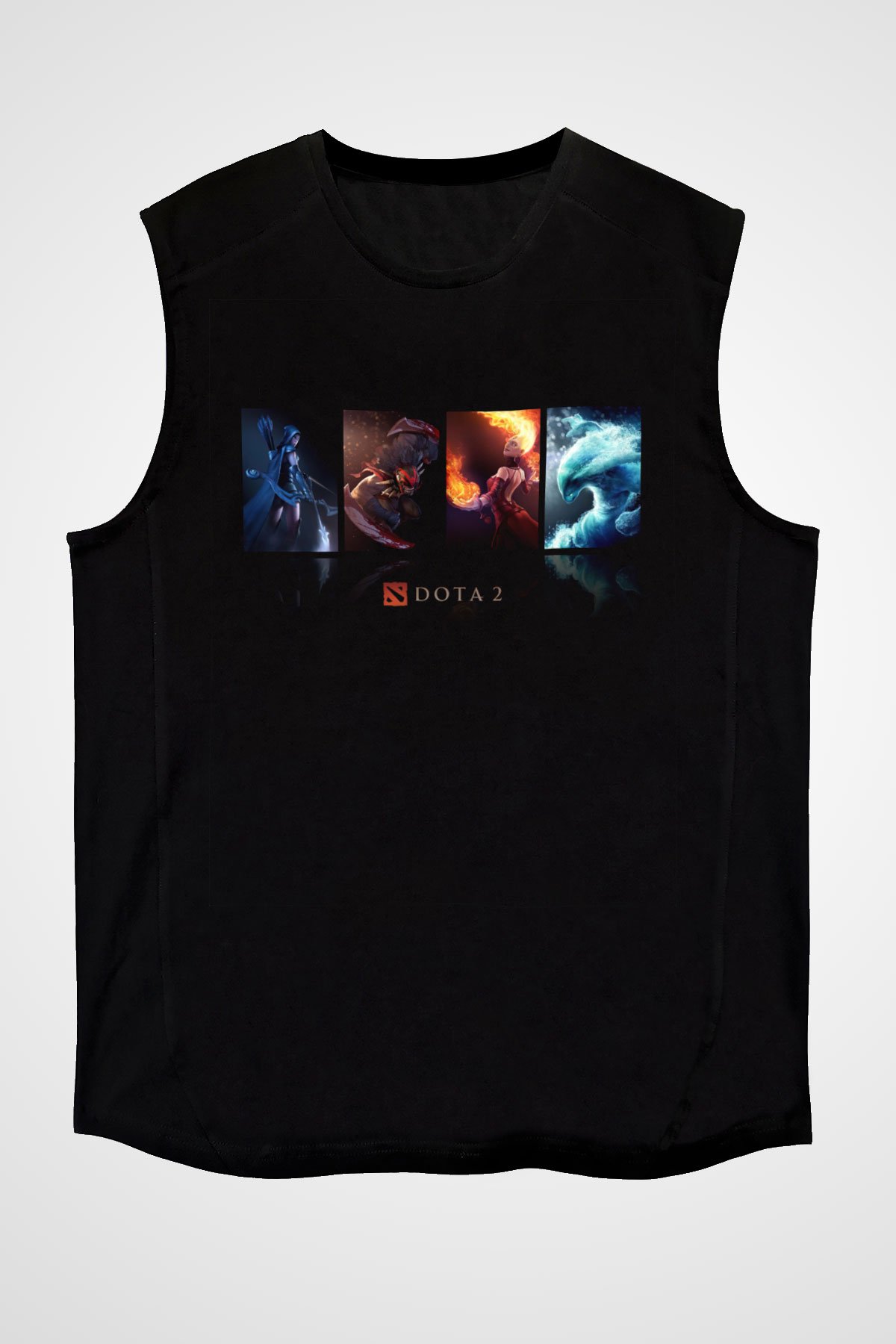 Dota 2 Siyah Unisex Kolsuz Tişört