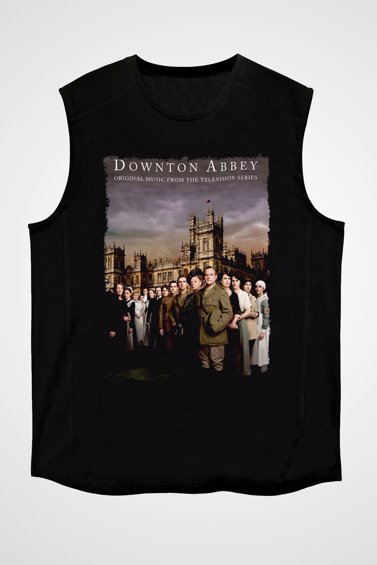 Downtown Abbey Siyah Unisex Kolsuz Tişört