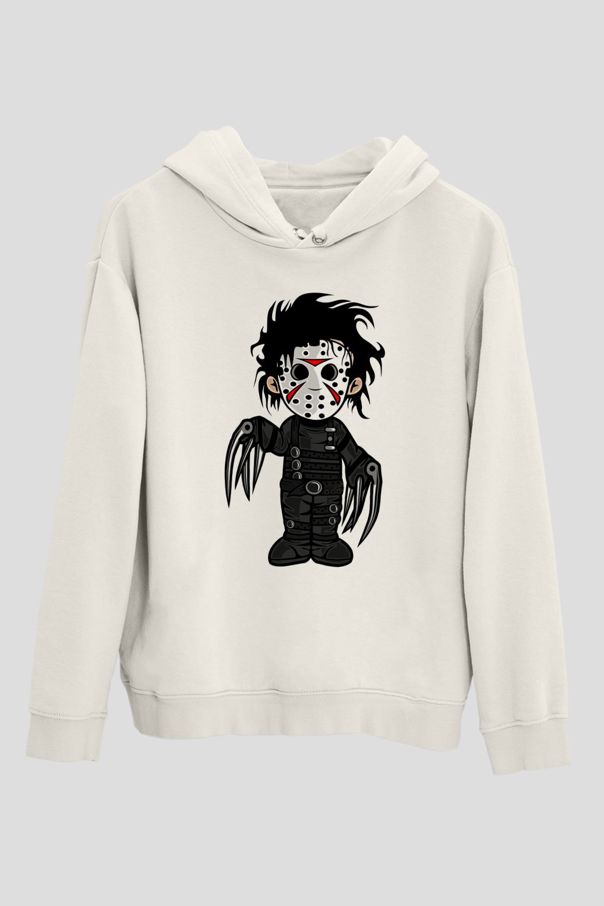 Edward Baskılı Unisex Beyaz Hoodie