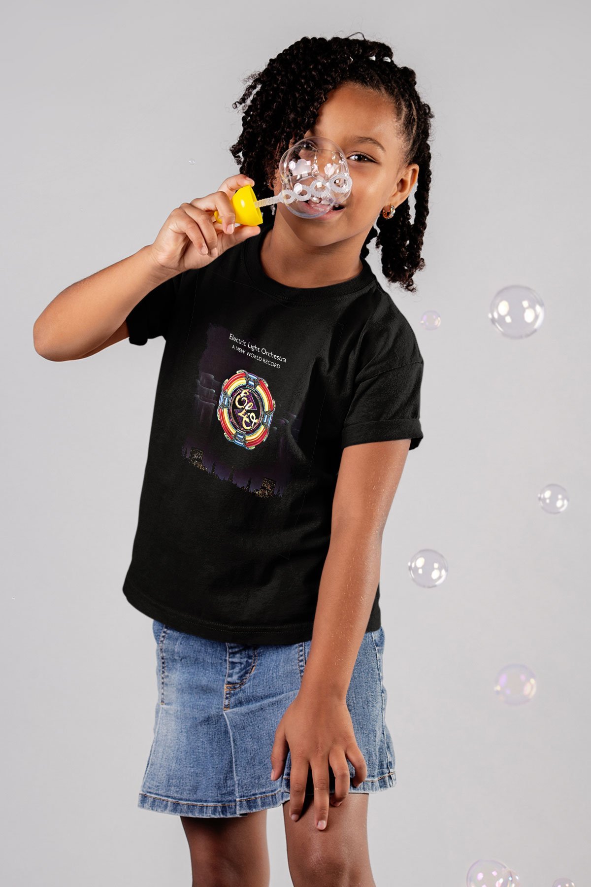 Electric Light Orchestra Baskılı Unisex Siyah Çocuk Tişört