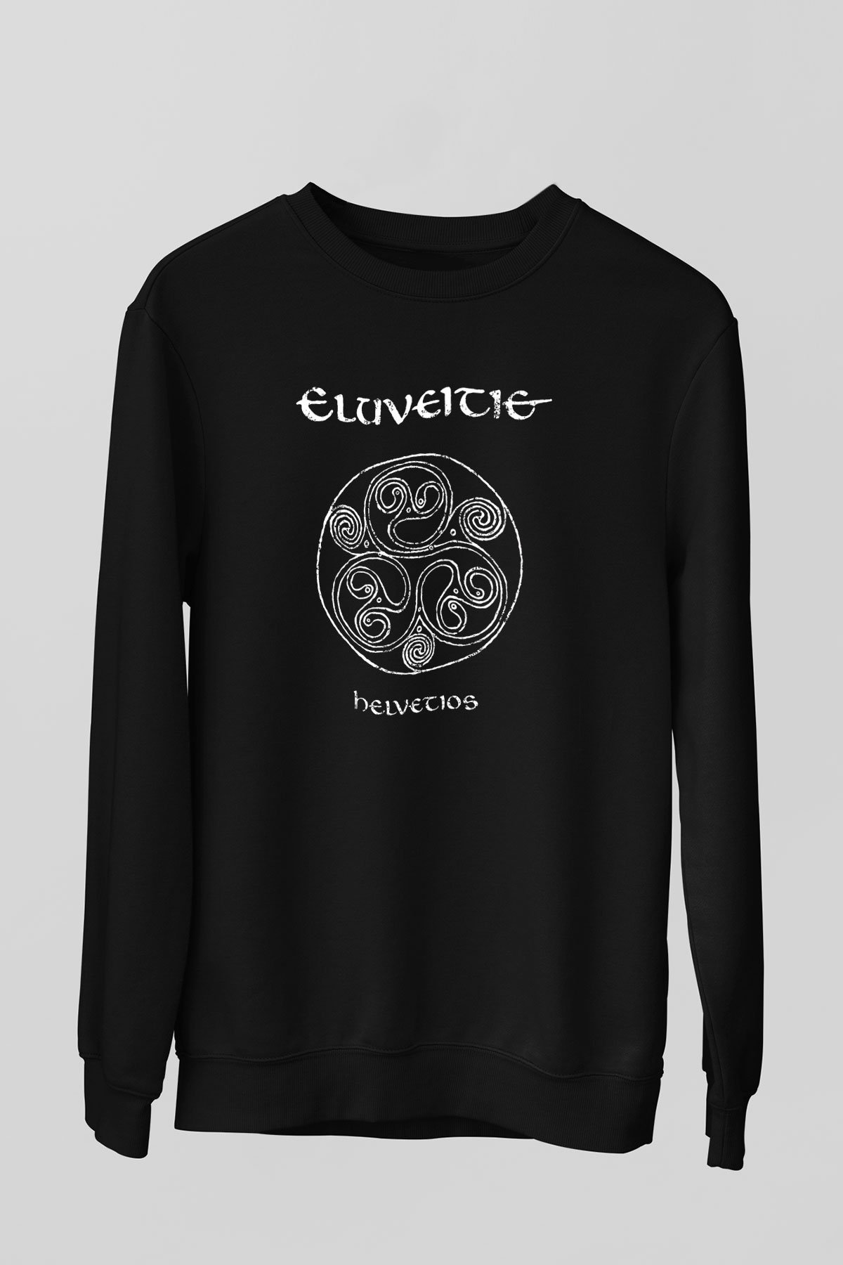 Eluveitie Baskılı Unisex Siyah Sweatshirt