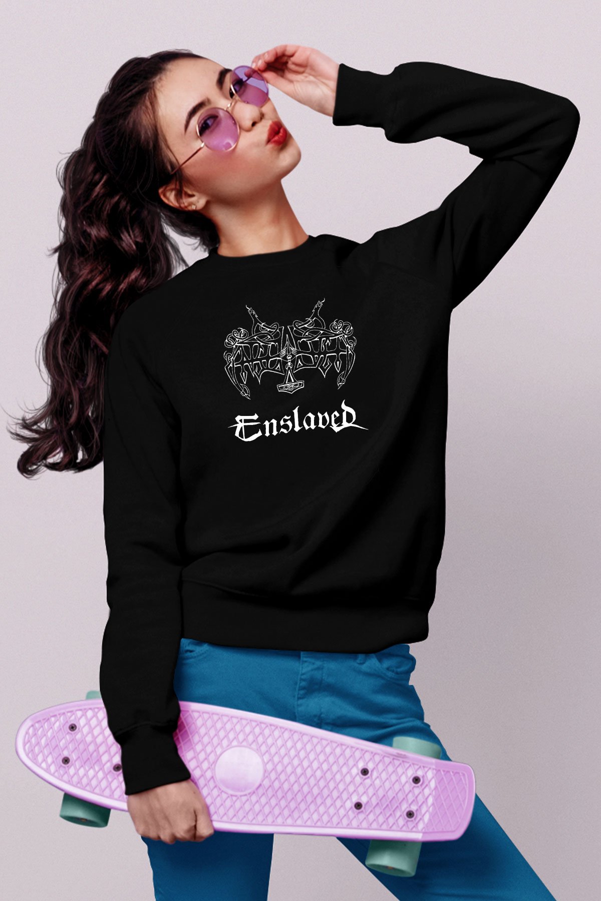 Enslaved Siyah Unisex Sweatshirt