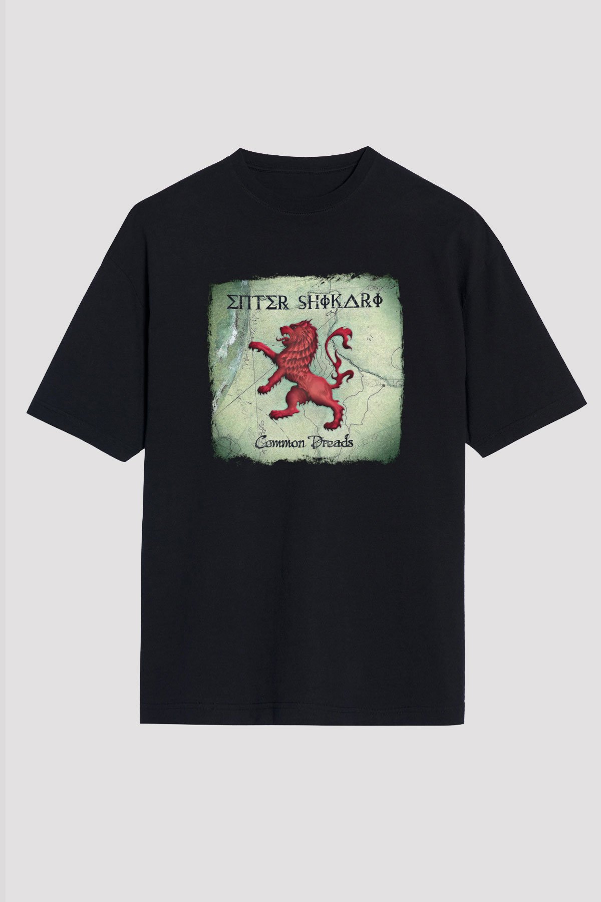 Enter Shikari Baskılı Unisex Siyah Oversize Tişört
