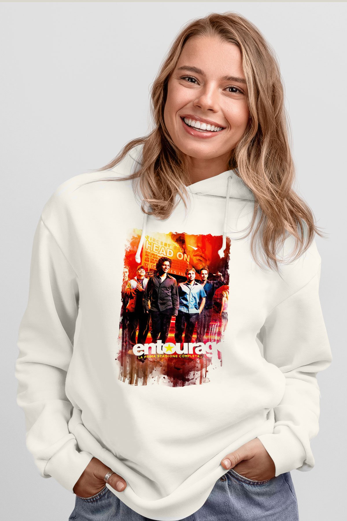 Entourage Beyaz Unisex Hoodie