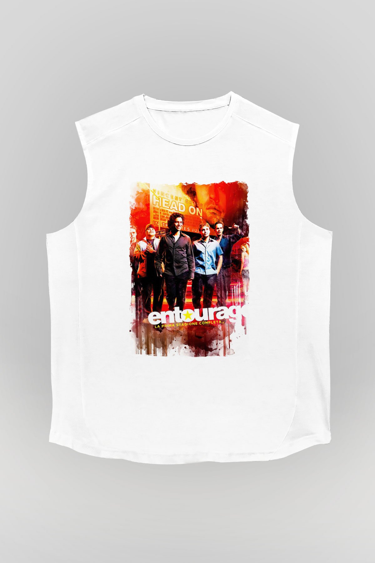 Entourage Beyaz Unisex Kolsuz Tişört