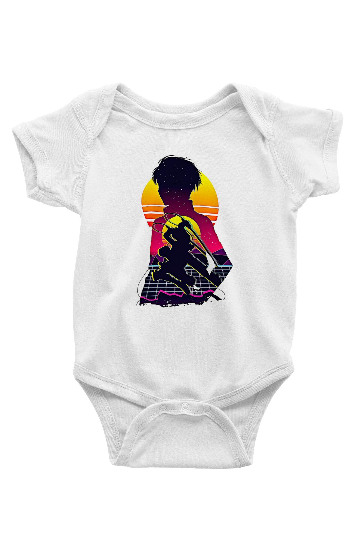 Eren Jaeger Baskılı Beyaz Unisex Bebek Body - Zıbın