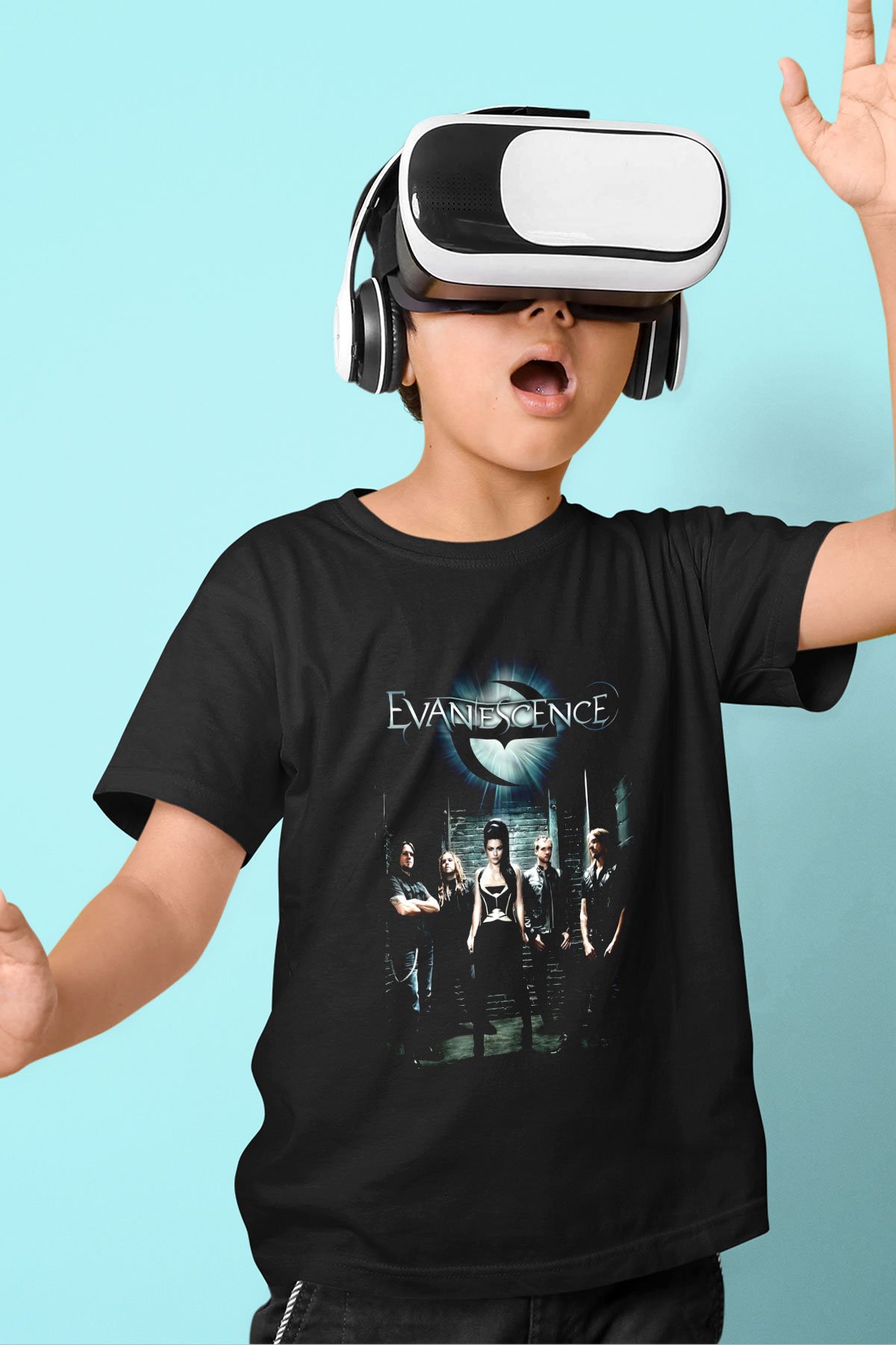 Evanescence Baskılı Siyah Unisex Çocuk Tişört