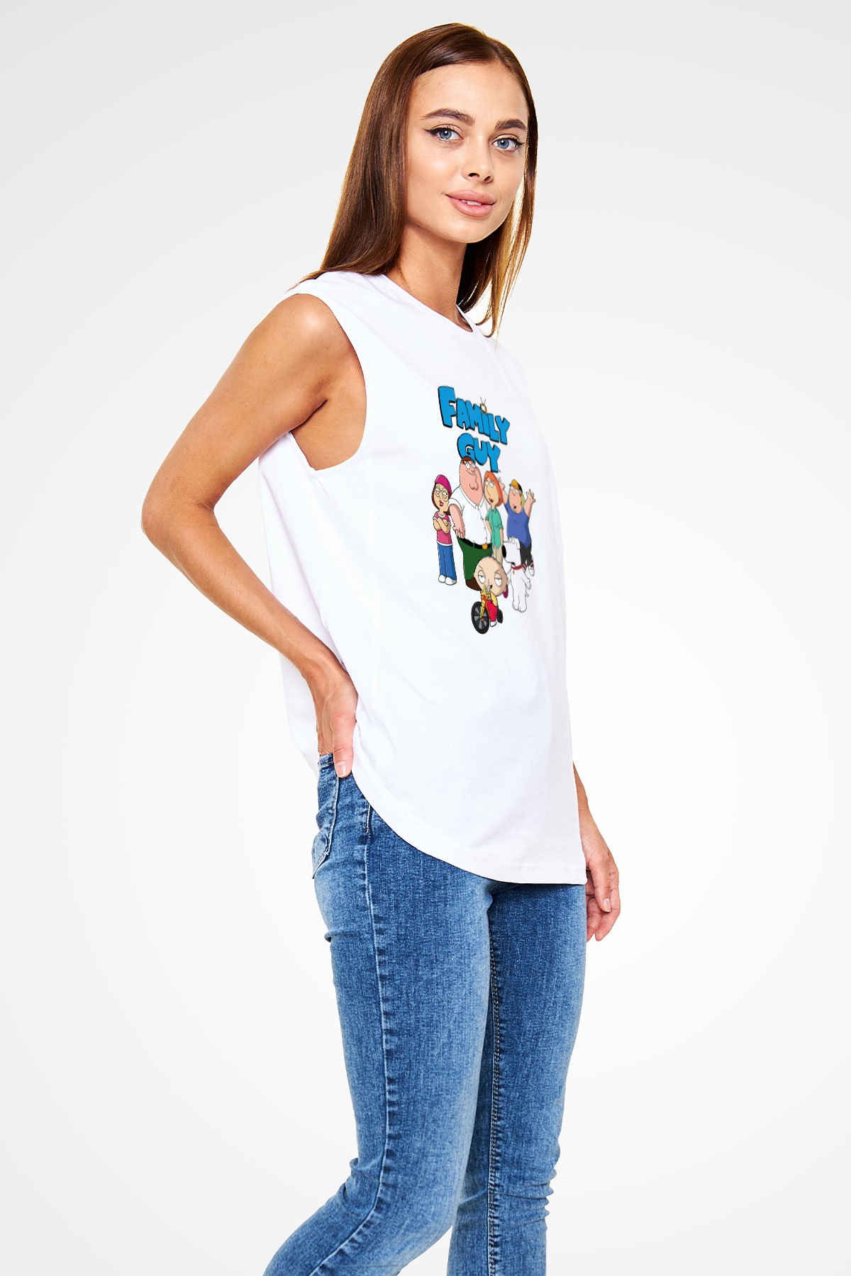 Family Guy Beyaz Unisex Kolsuz Tişört