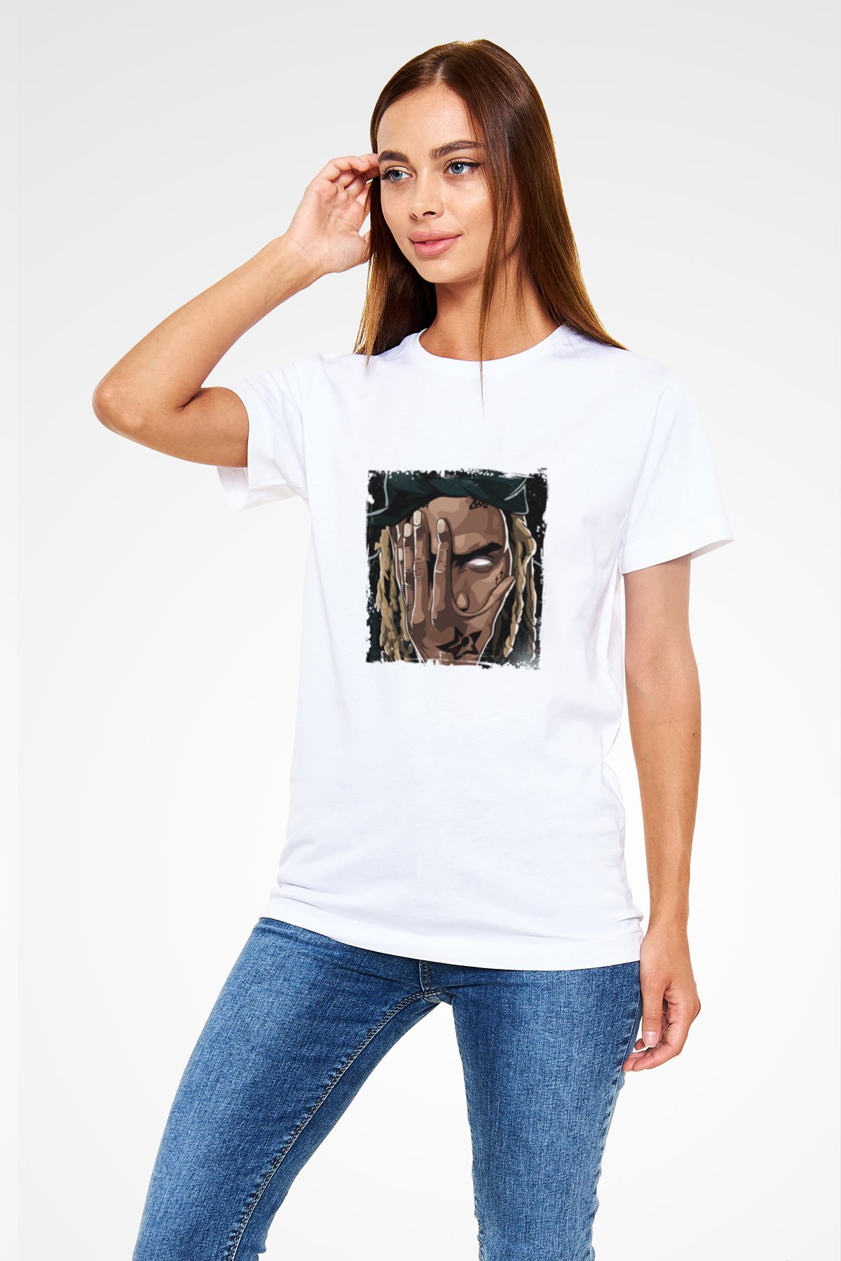 Fetty Wap Baskılı Unisex Beyaz Tişört