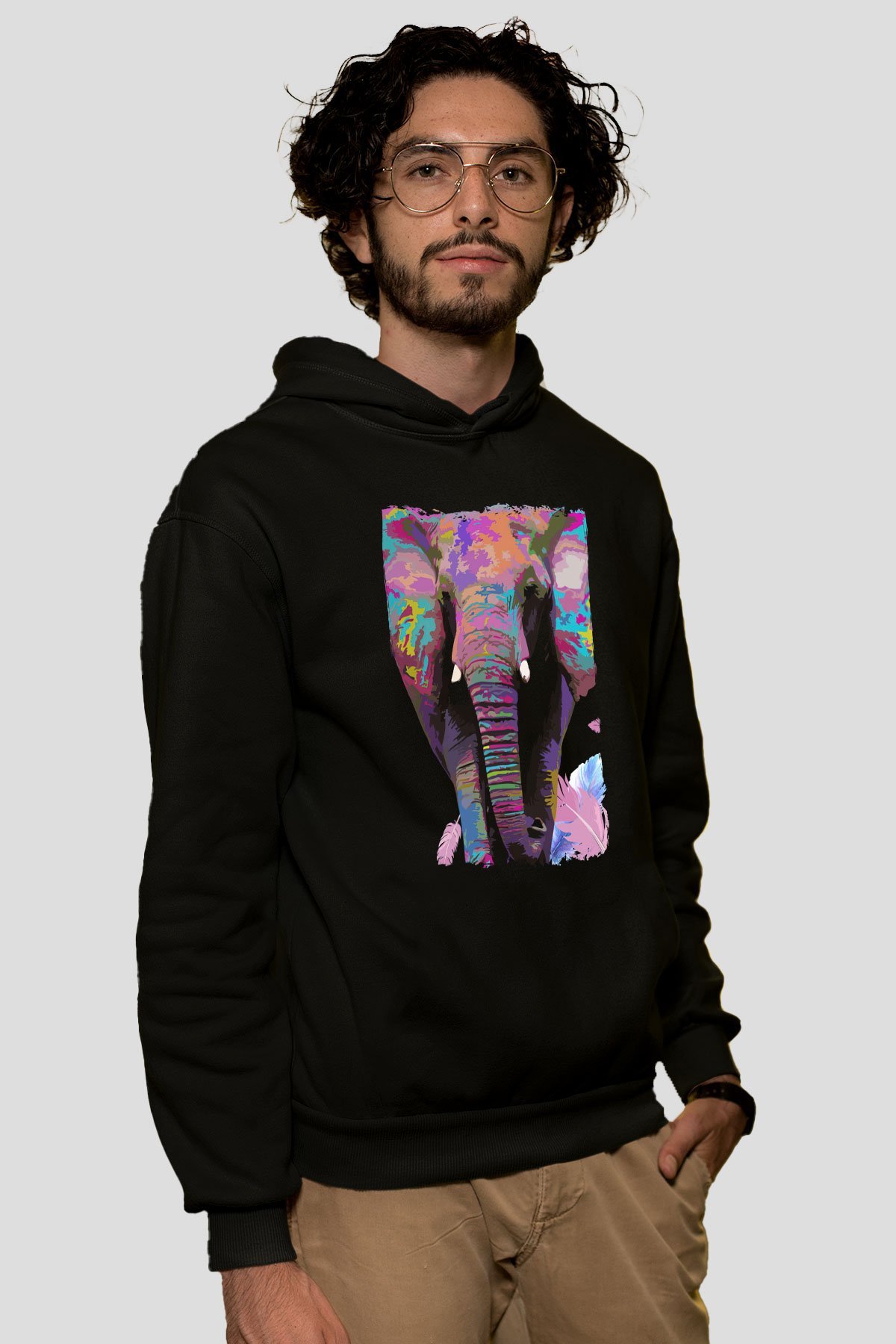 Fil Siyah Unisex Hoodie