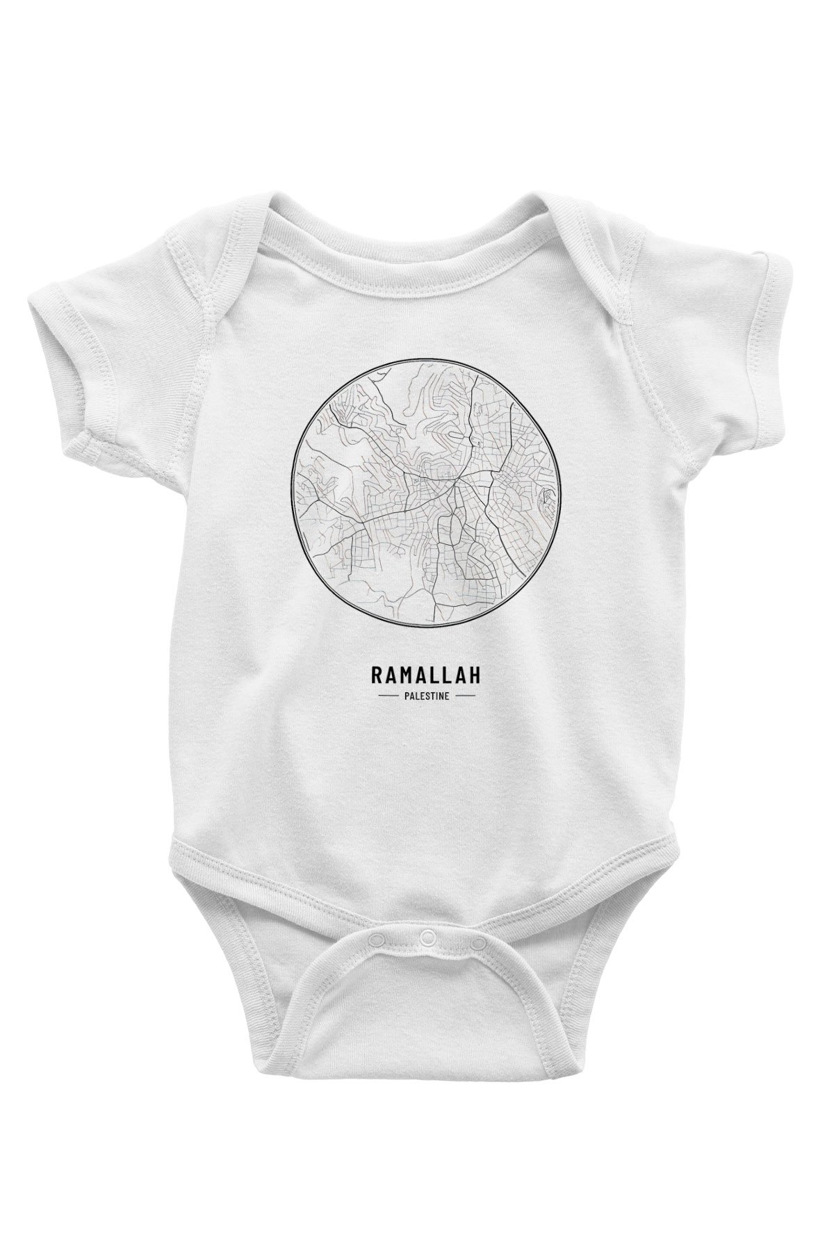 Filistin Baskılı Beyaz Unisex Bebek Body - Zıbın