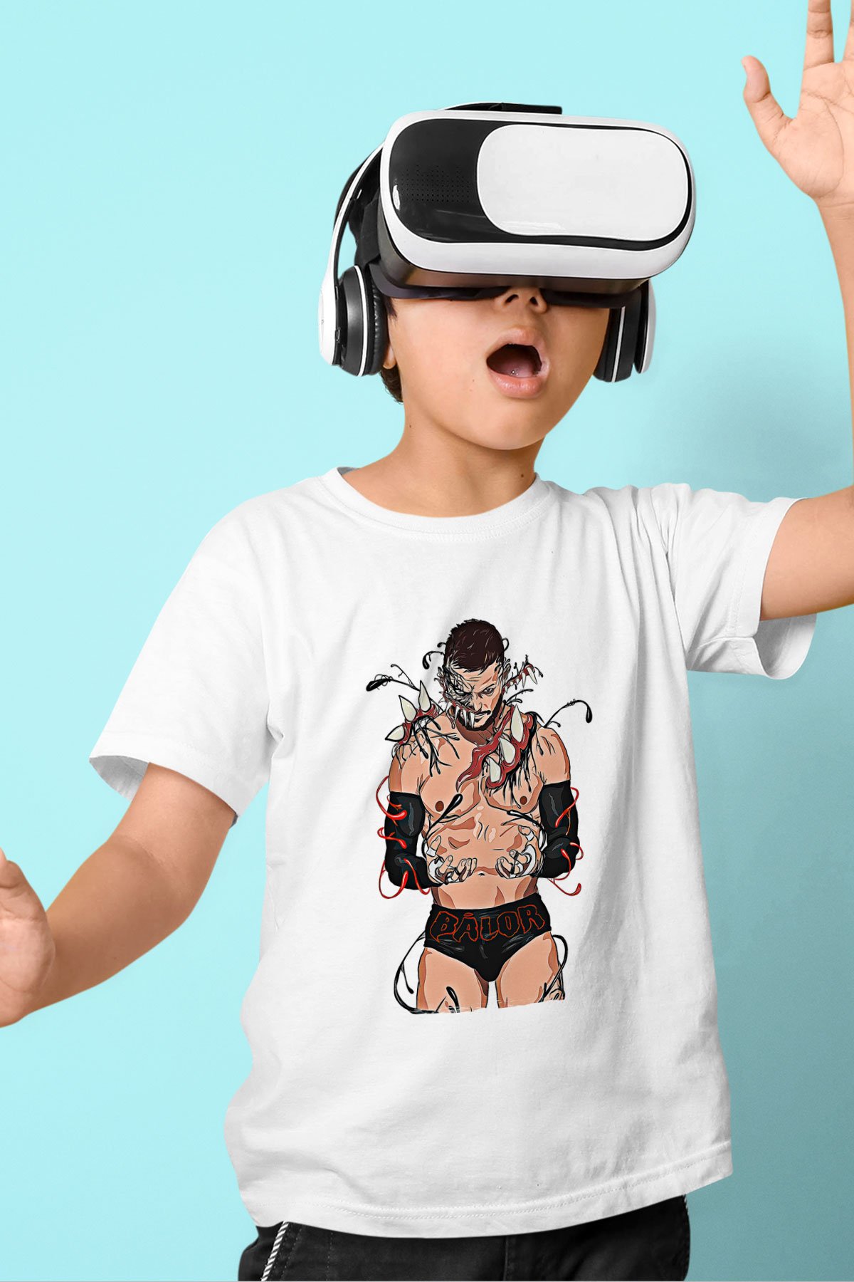 Finn Balor Baskılı Beyaz Unisex Beyaz Çocuk Tişört - Tshirt
