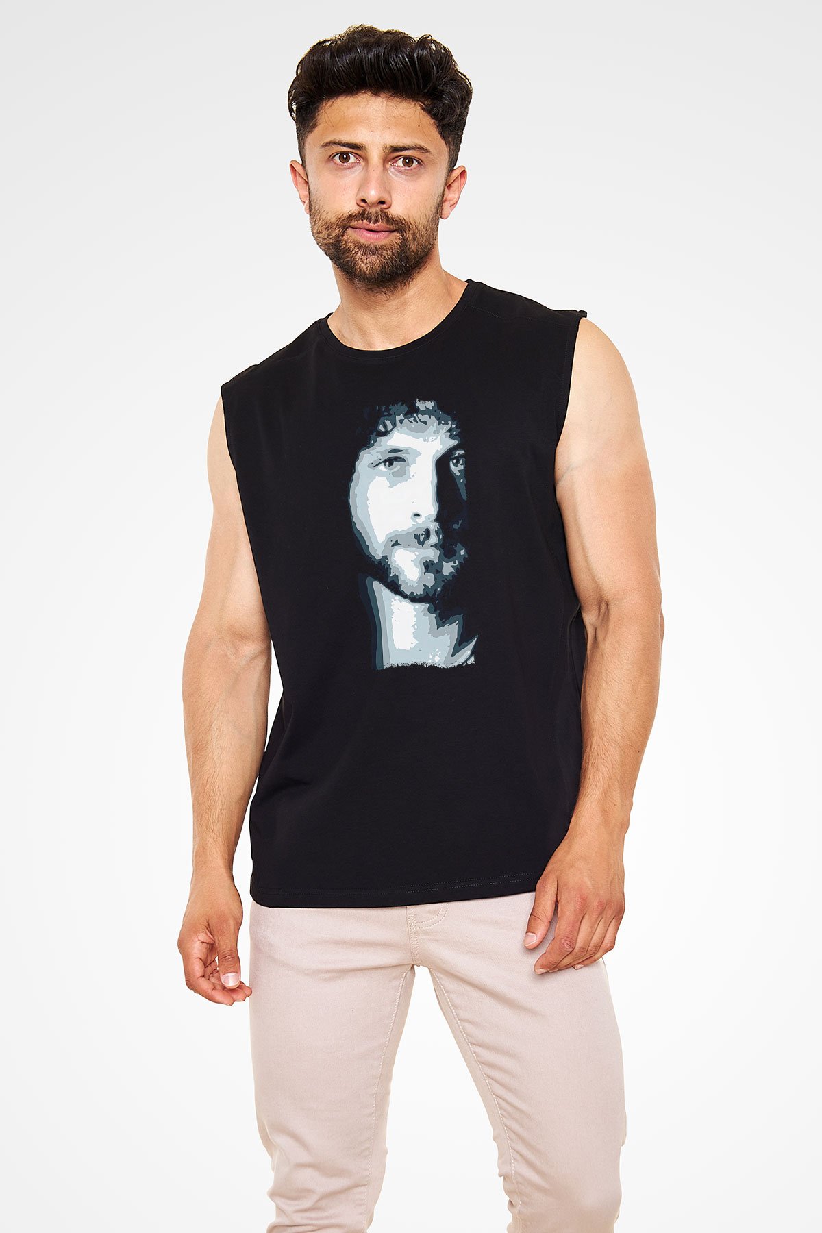 Fleetwod Mac Baskılı Unisex Siyah Kolsuz Tişört - Tshirt