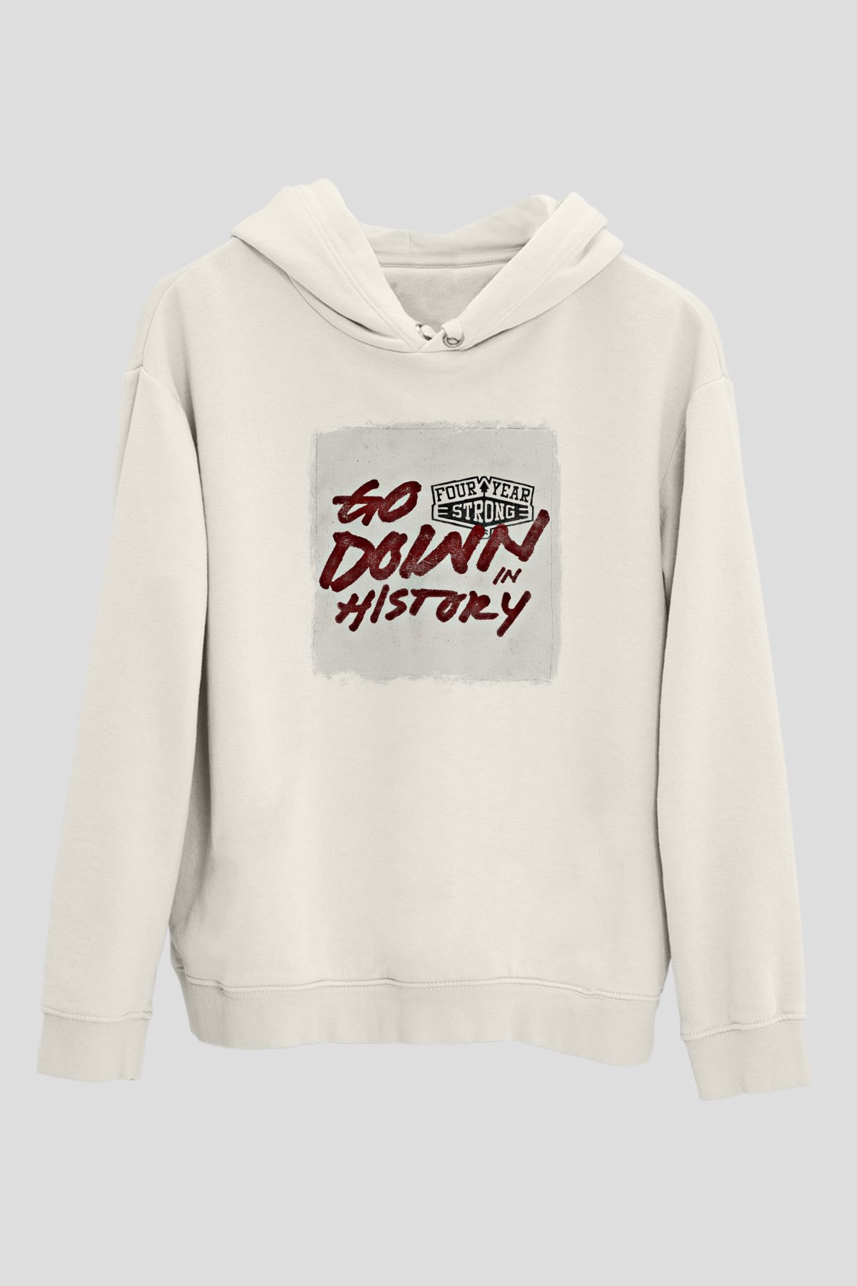 Four Year Strong Baskılı Unisex Beyaz Hoodie