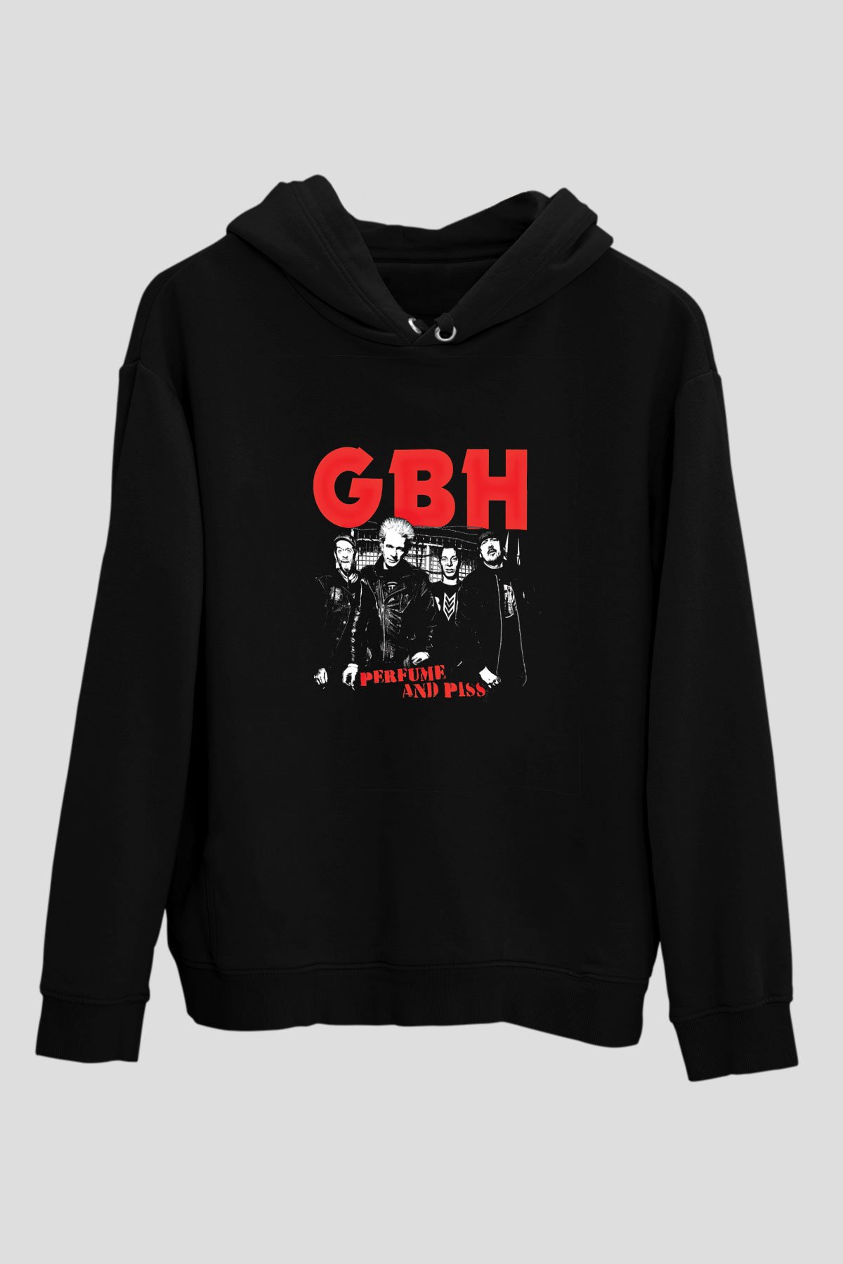 GBH Baskılı Unisex Siyah Hoodie
