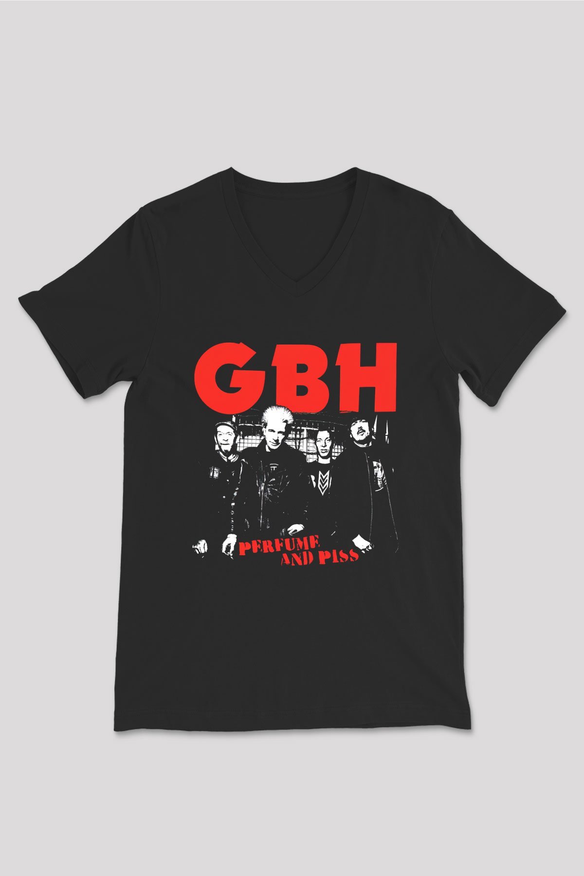 GBH Siyah Unisex V Yaka Tişört T-Shirt