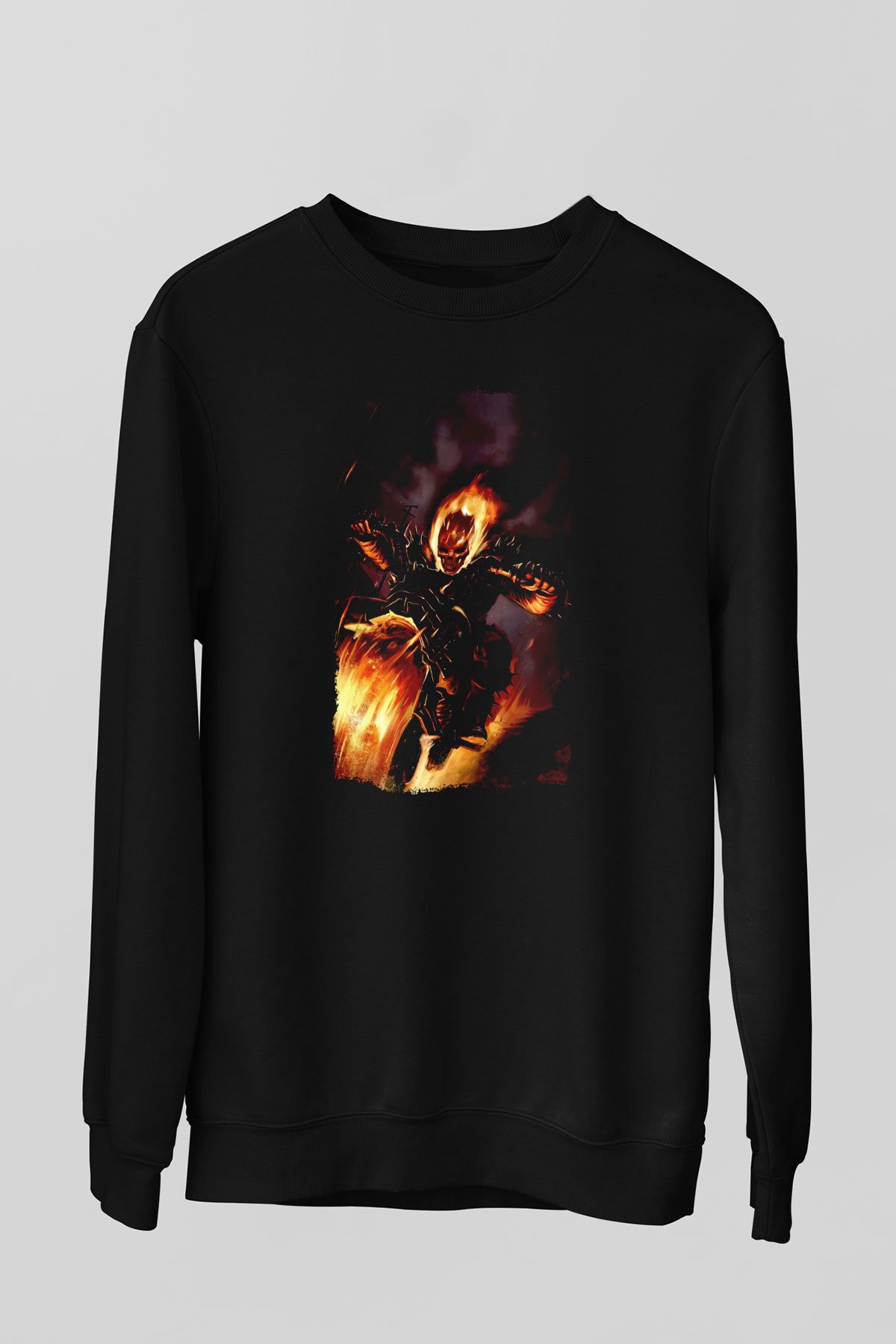 Ghost Rider Hayalet Sürücü Siyah Unisex  Sweatshirt